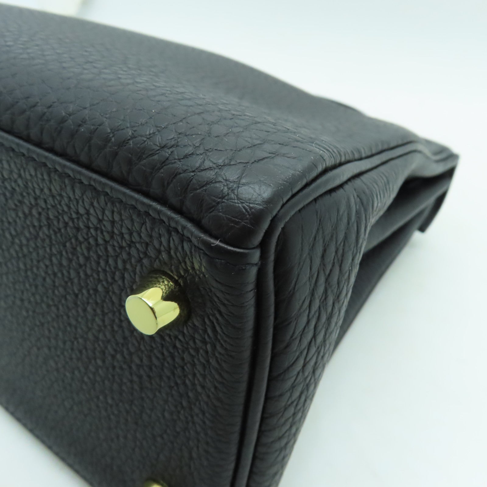 HERMES Togo皮革Kelly 28金扣手挽肩背兩用袋黑色