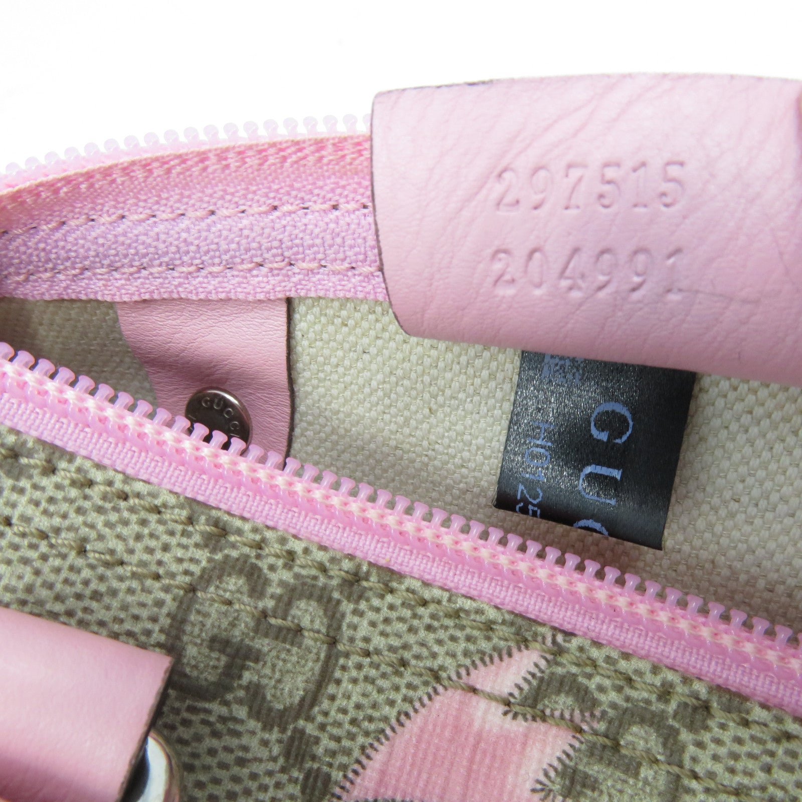 GUCCI 塗層帆布Boston Bag銀扣手挽袋粉紅色