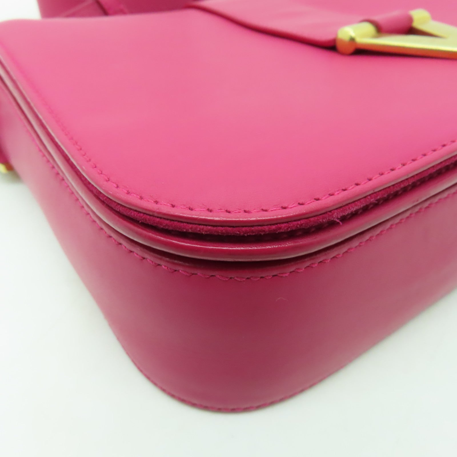 SAINT LAURENT 牛皮皮革Classic Y金扣肩背袋粉紅色