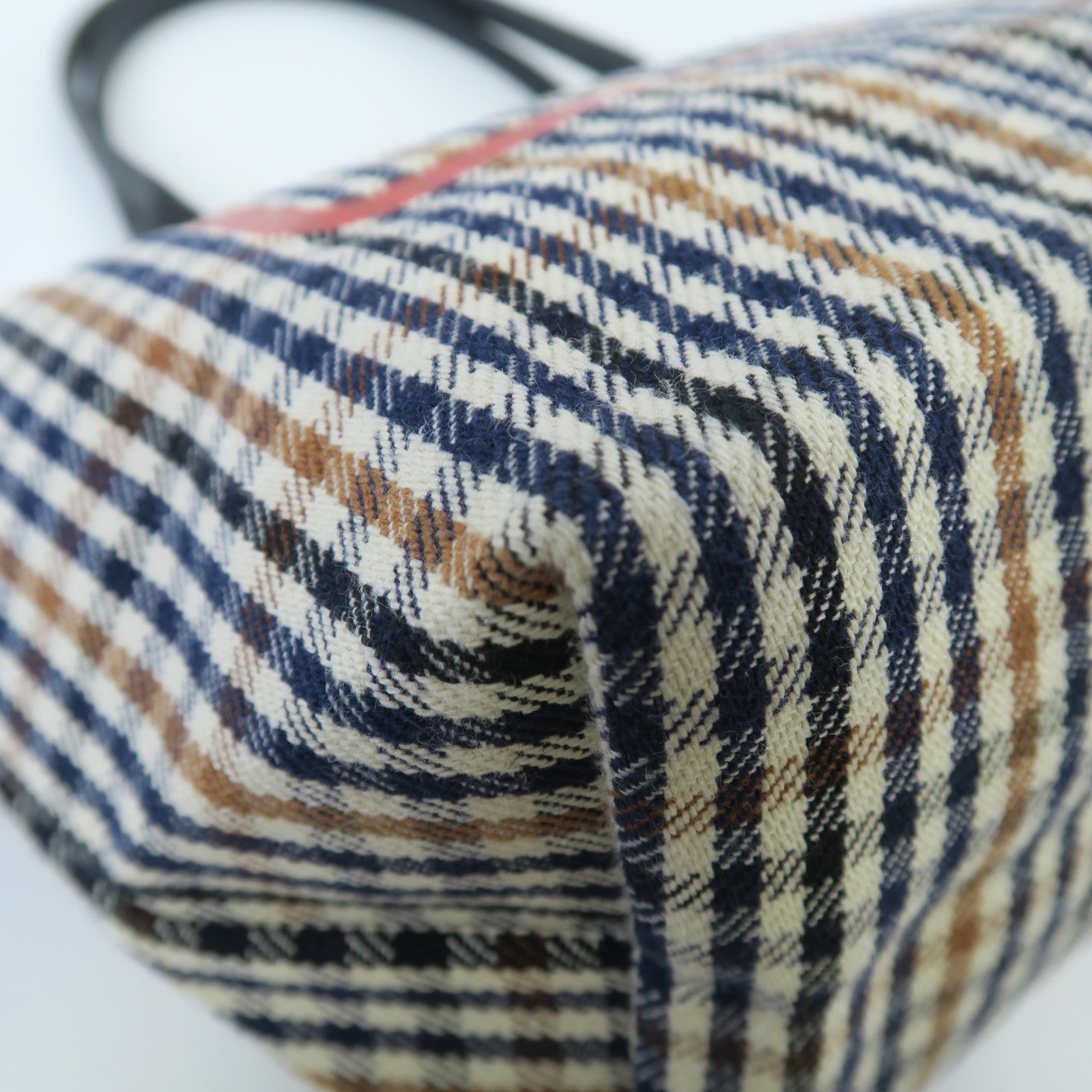 Longchamp 棉質Shoulder Bag銀扣肩背袋藍色/米色