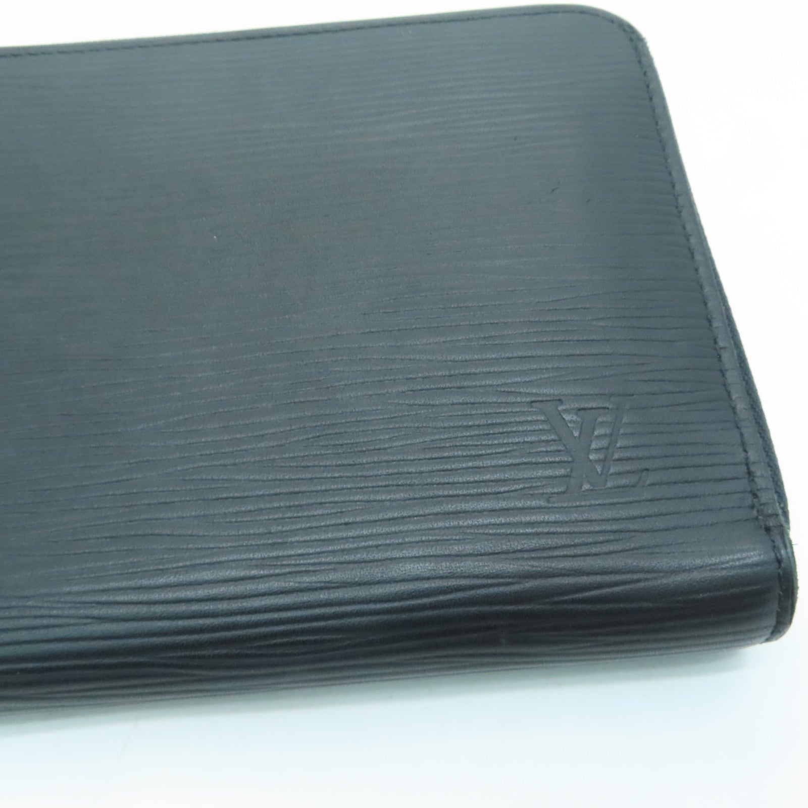 LOUIS VUITTON Epi Zipper Wallet银扣长钱包黑色