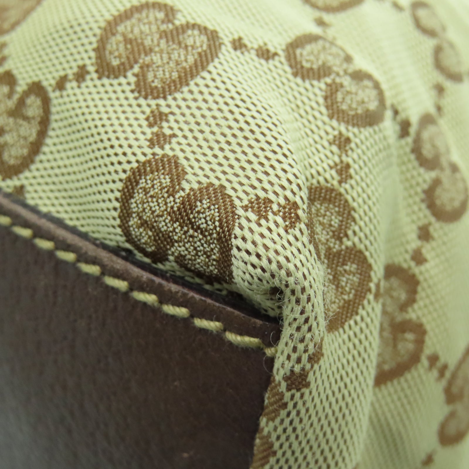 GUCCI 【激減優惠】帆布Tote Bag銀扣手挽袋棕色