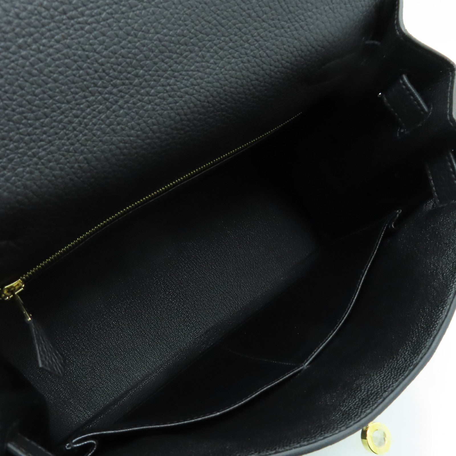 HERMES Togo皮革Kelly 28金扣手挽肩背兩用袋黑色