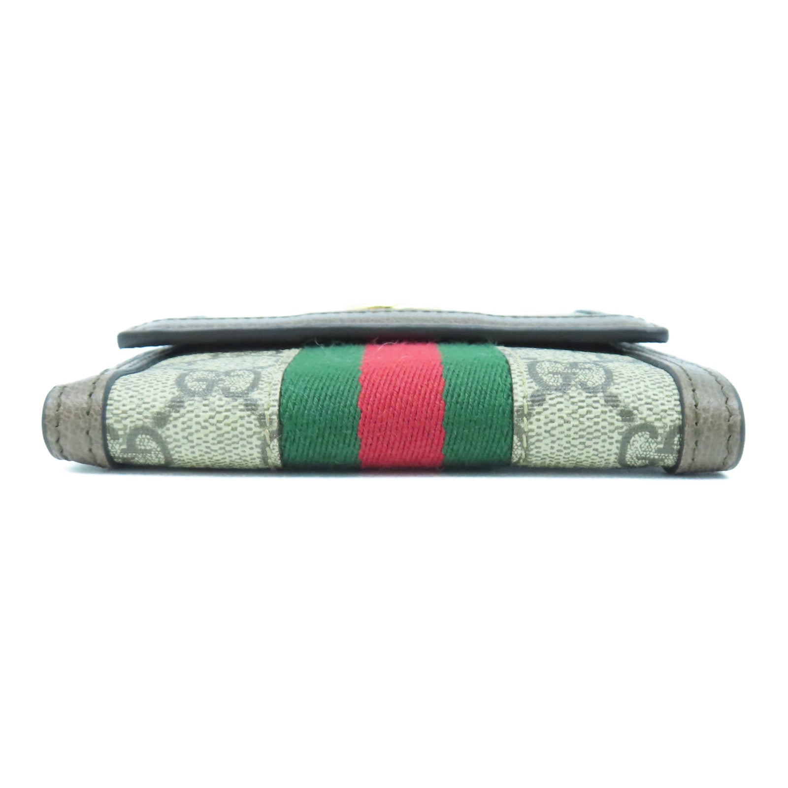GUCCI 塗層帆布Ophdia GG Supreme金扣錢包棕色