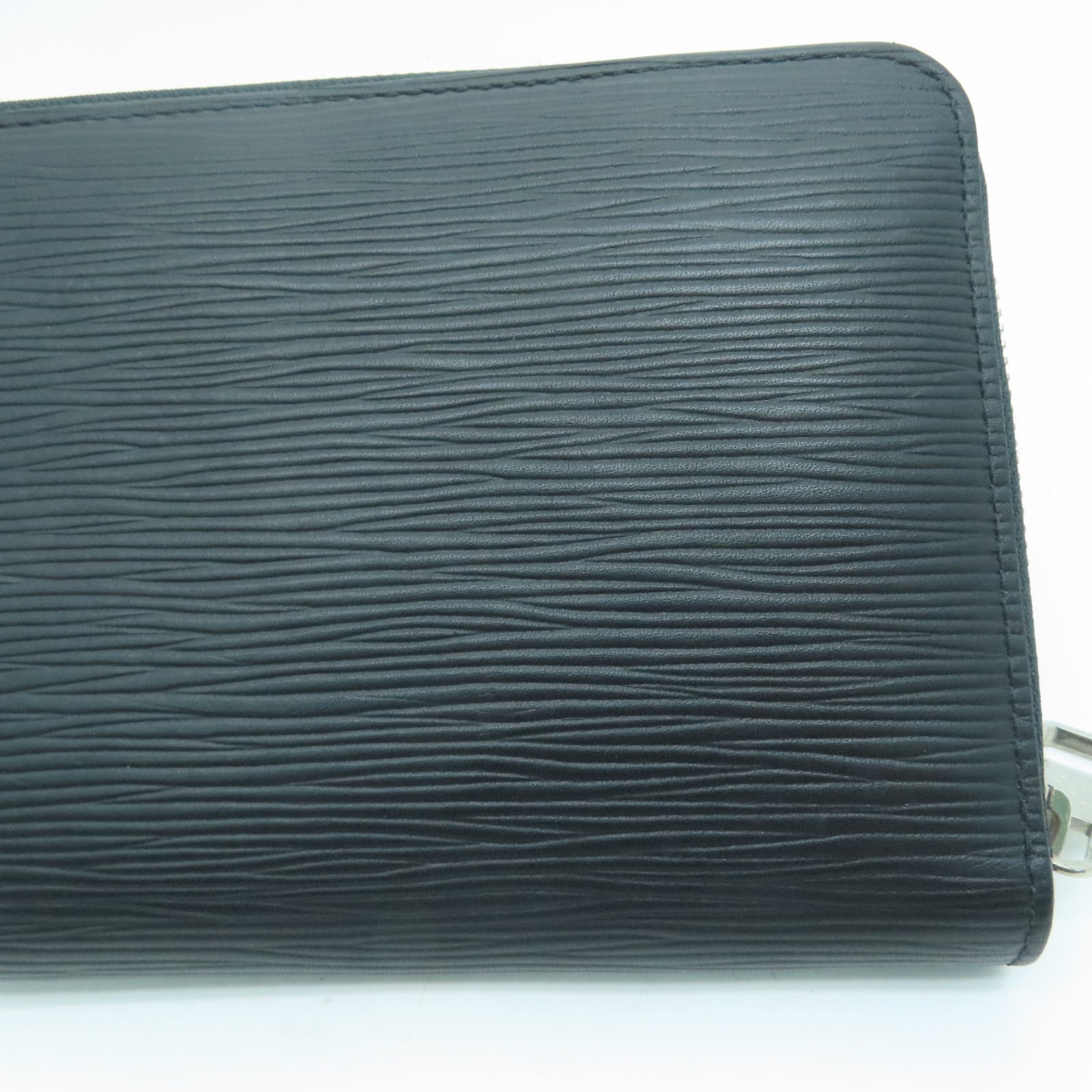 LOUIS VUITTON Epi Zipper Wallet银扣长钱包黑色
