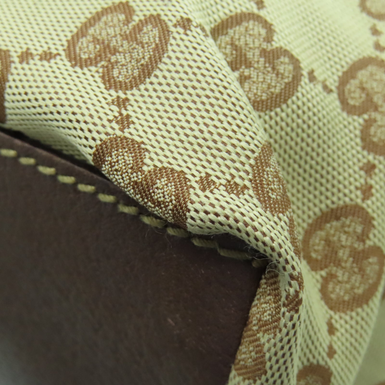 GUCCI 【激減優惠】帆布Tote Bag銀扣手挽袋棕色