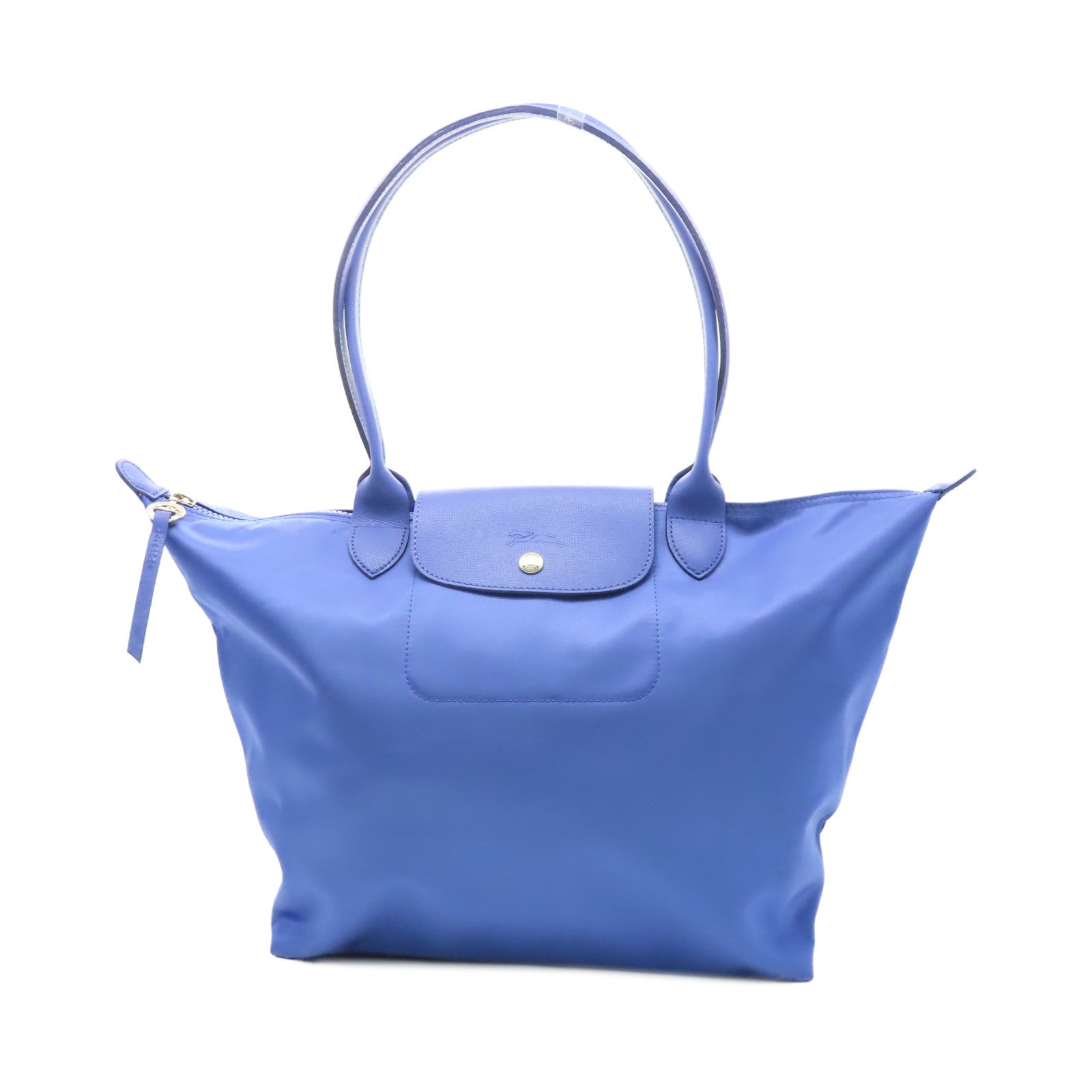 Longchamp 尼龍Hand Bag銀扣肩背袋藍色