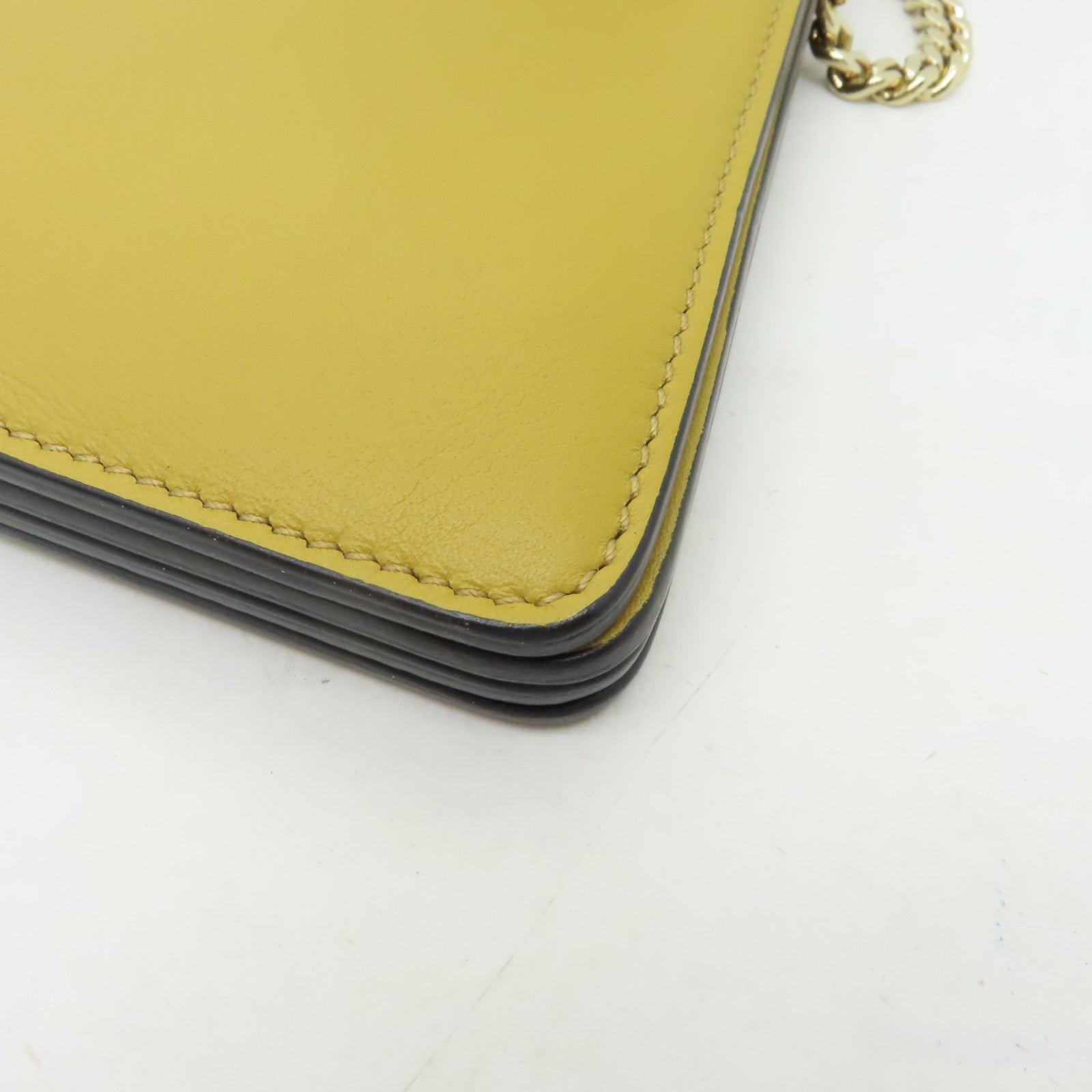 Chloe 牛皮皮革Shoulder Bag金扣肩背袋黃色