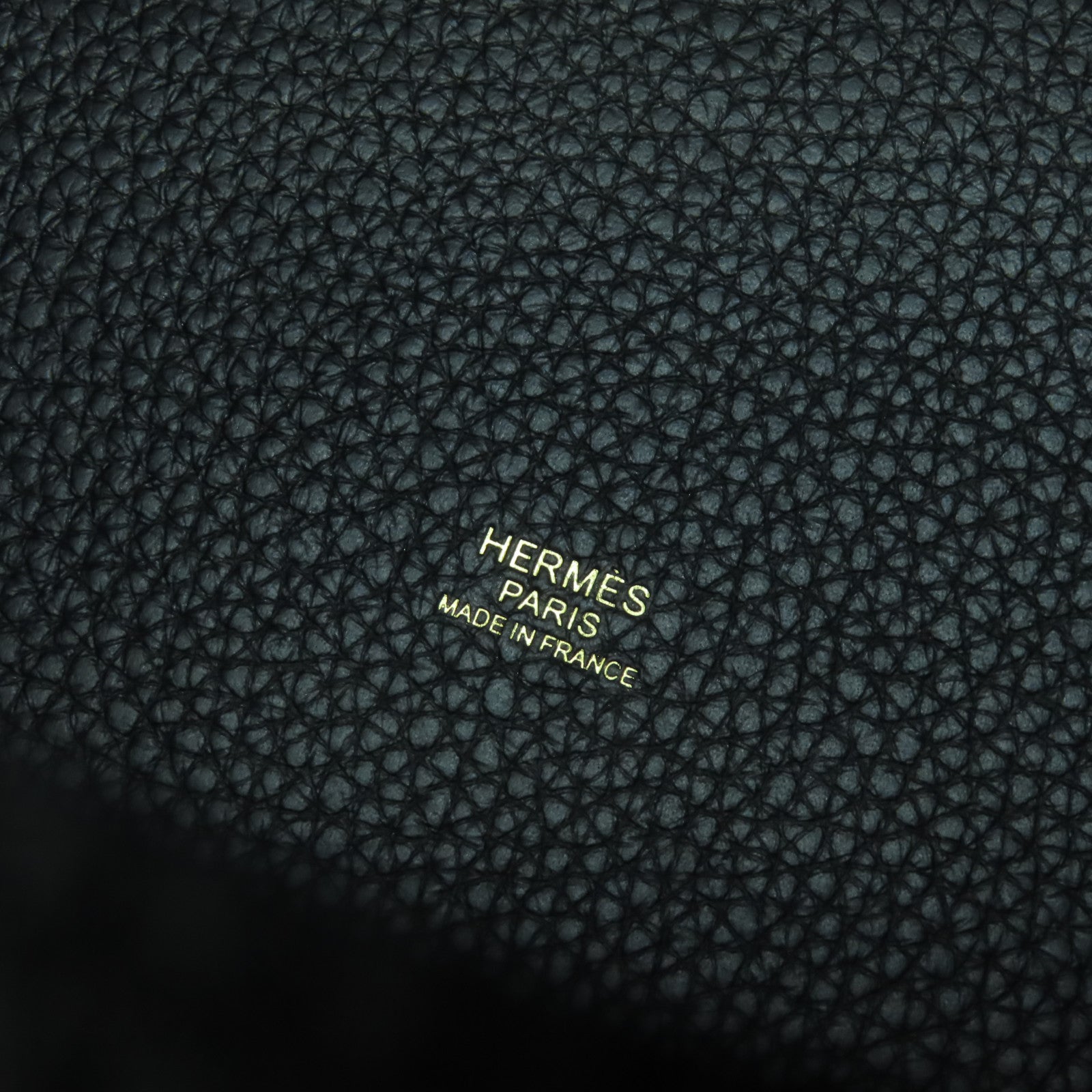 HERMES Clemence皮革Picotin MM金扣手挽袋黑色