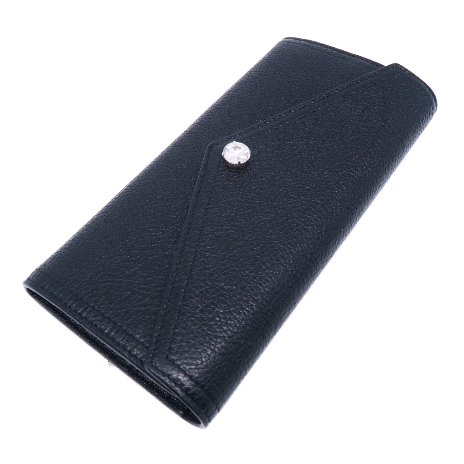 Miu Miu 牛皮皮革Long Wallet銀扣長錢包黑色