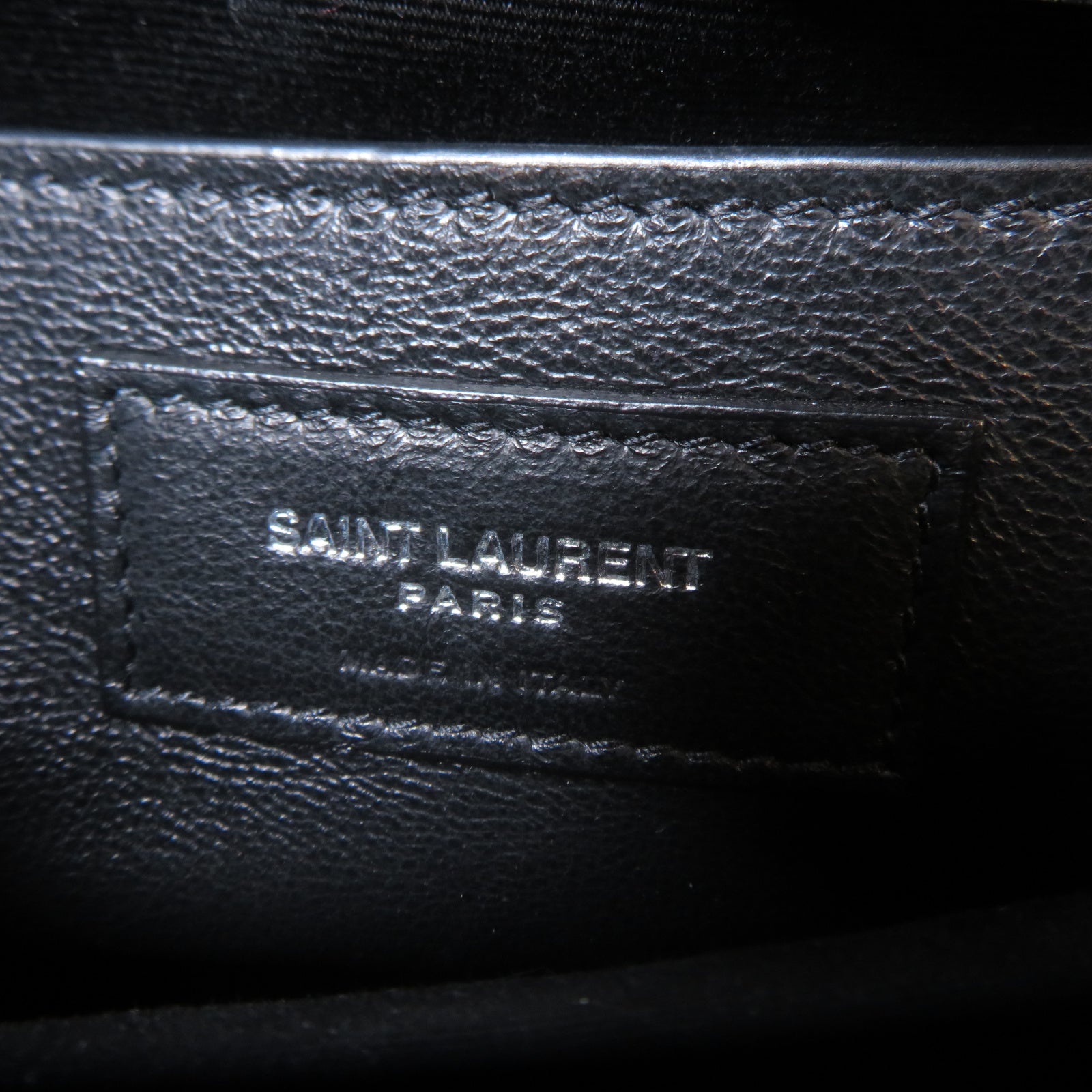 SAINT LAURENT 牛皮皮革Lou Lou Bag銀扣鏈帶肩背袋黑色