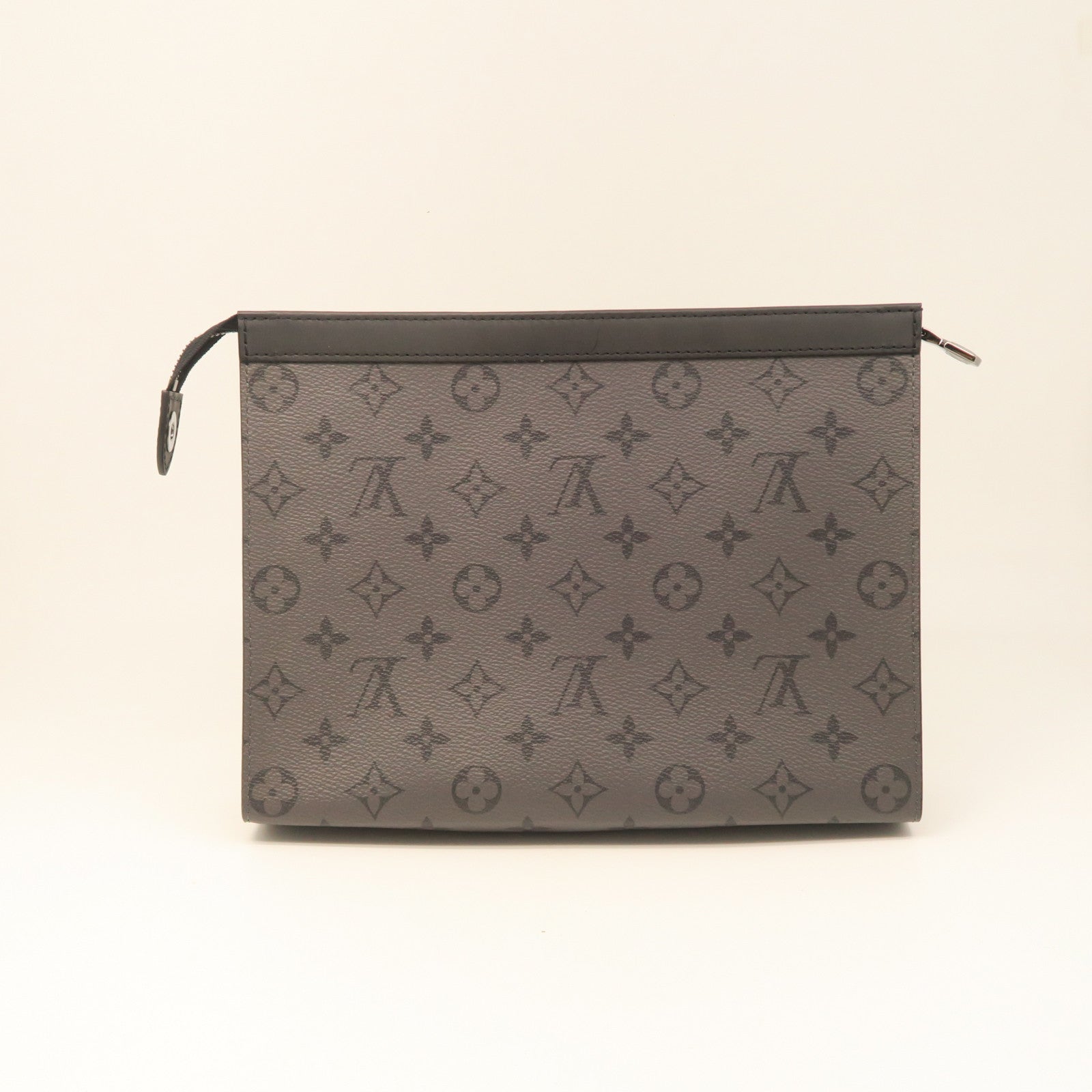 LOUIS VUITTON Monogram Pochette Voyage MM Silver Buckle Handbag Gray