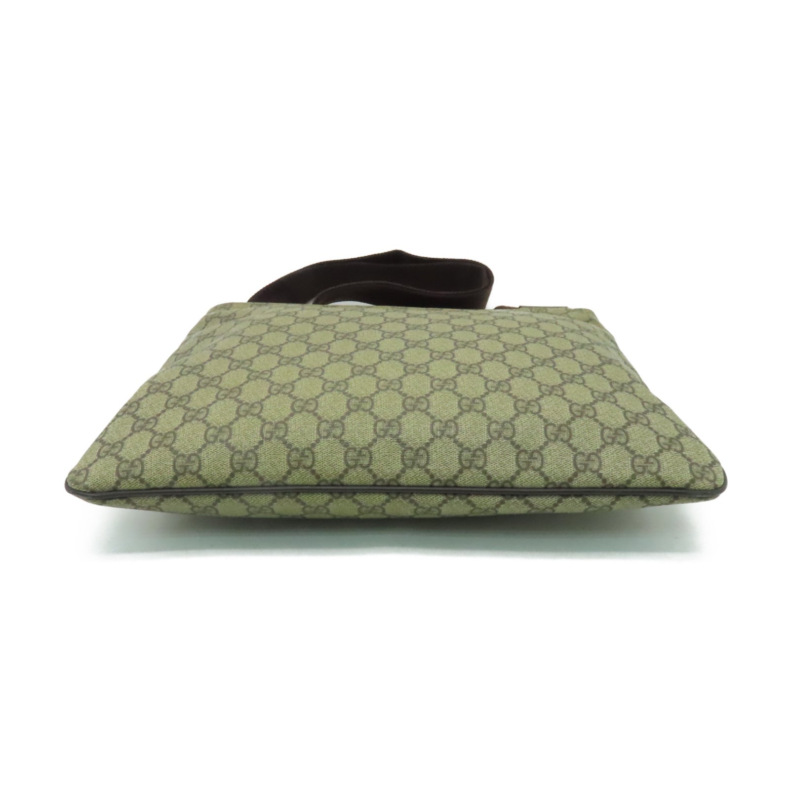 GUCCI 塗層帆布Shoulder Bag金扣肩背袋棕色