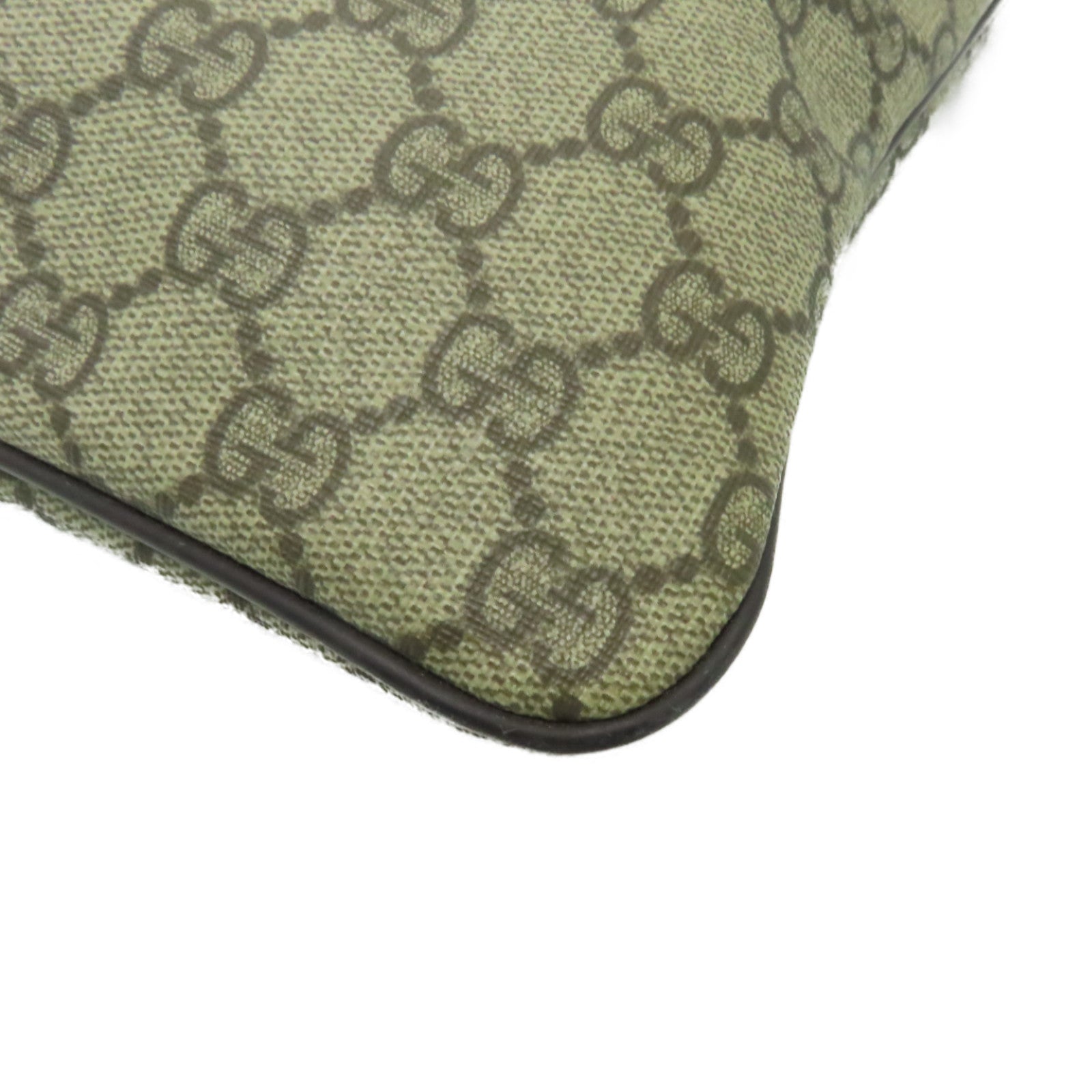 GUCCI 塗層帆布Shoulder Bag金扣肩背袋棕色