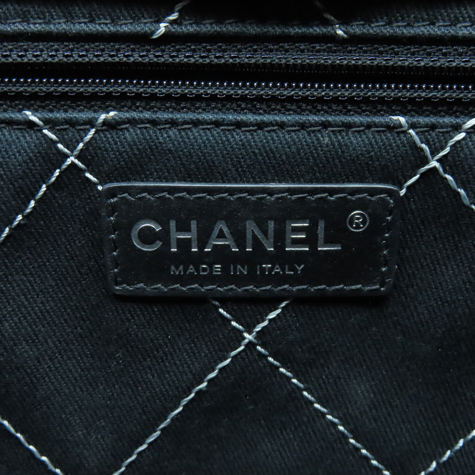 CHANEL 【激減優惠】菱格Caviar皮革Tote Bag銀扣手挽袋銀色