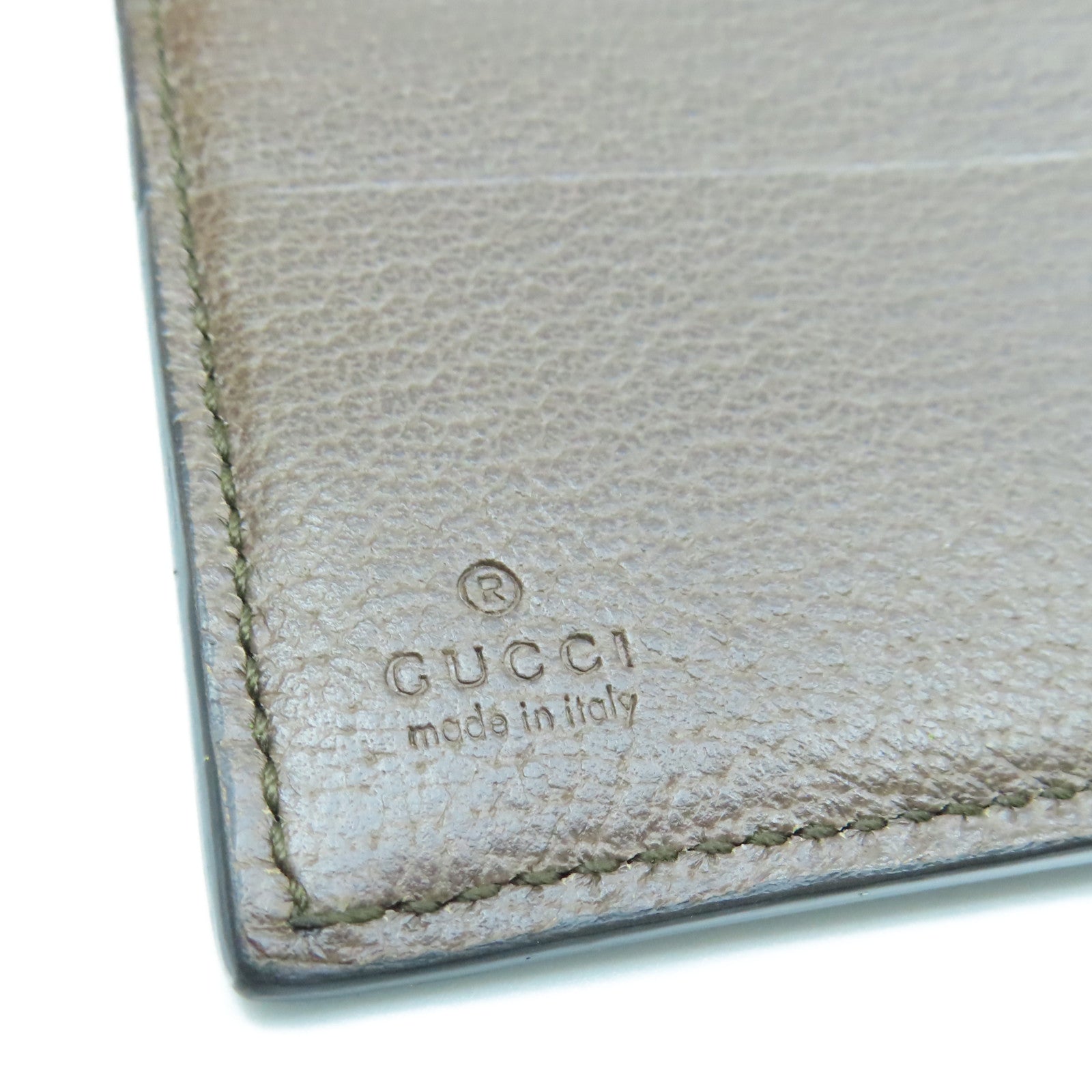 GUCCI 塗層帆布Ophdia GG Supreme金扣錢包棕色