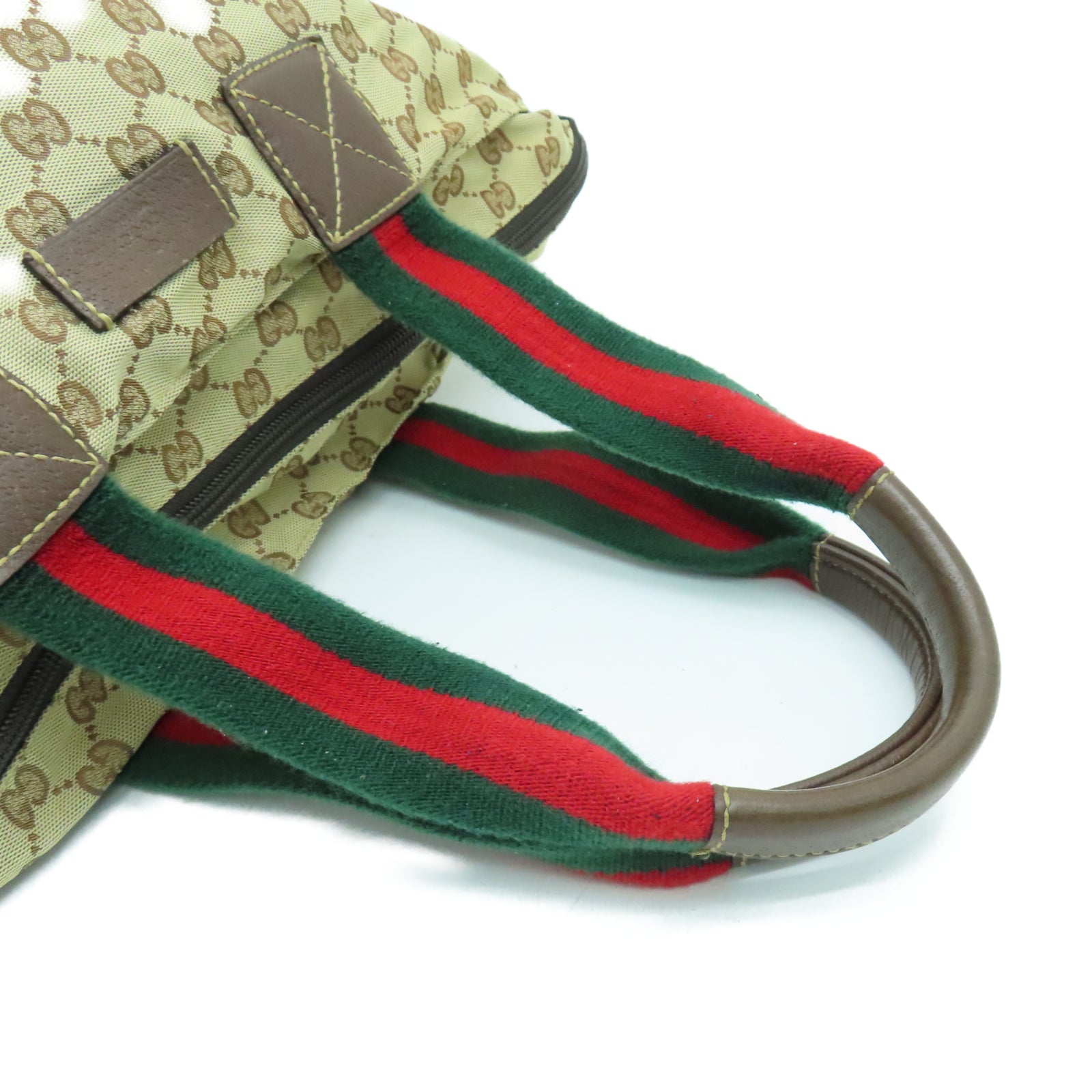 GUCCI 【激減優惠】帆布Tote Bag銀扣手挽袋棕色
