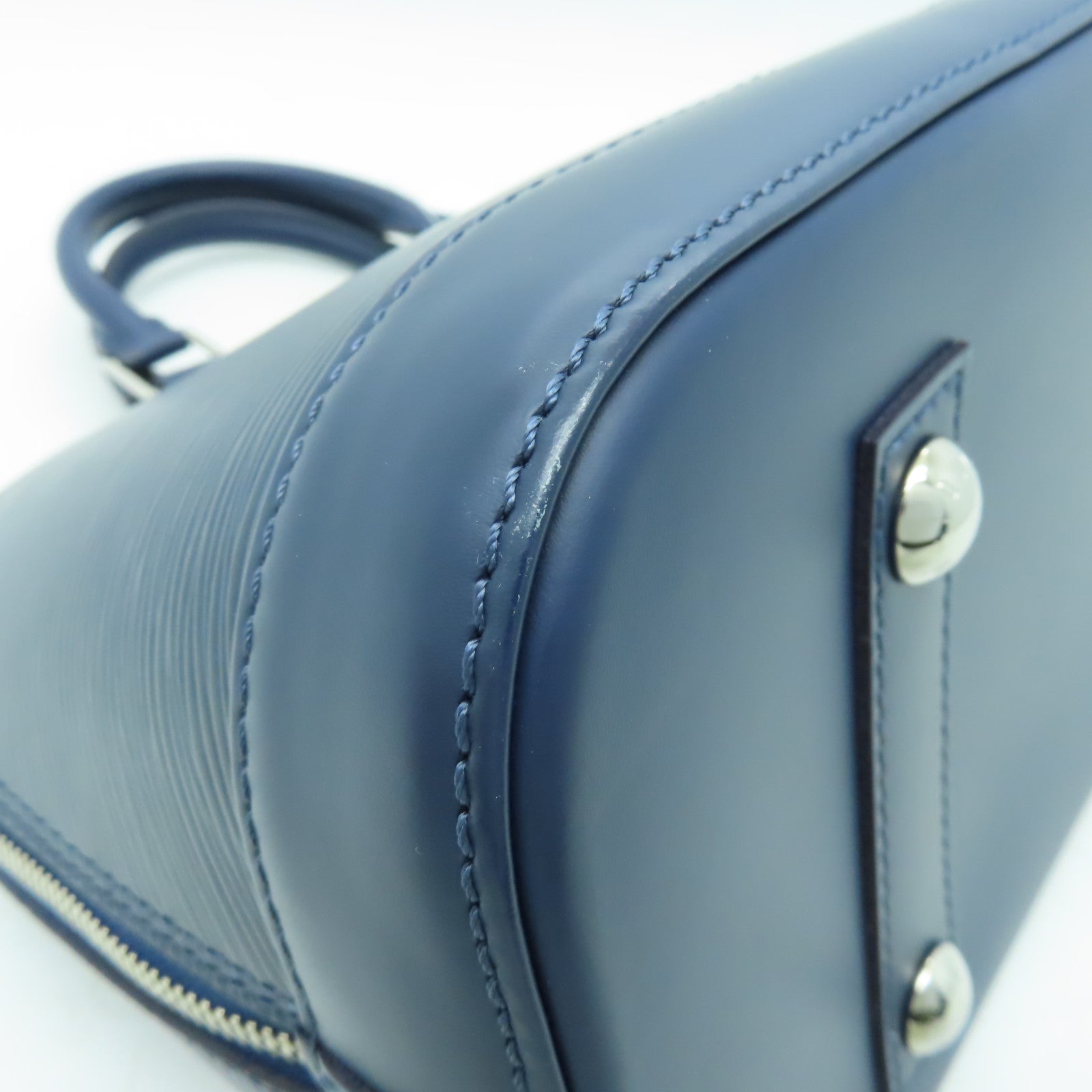LOUIS VUITTON Epi Alma PM銀扣手挽肩背兩用袋藍色