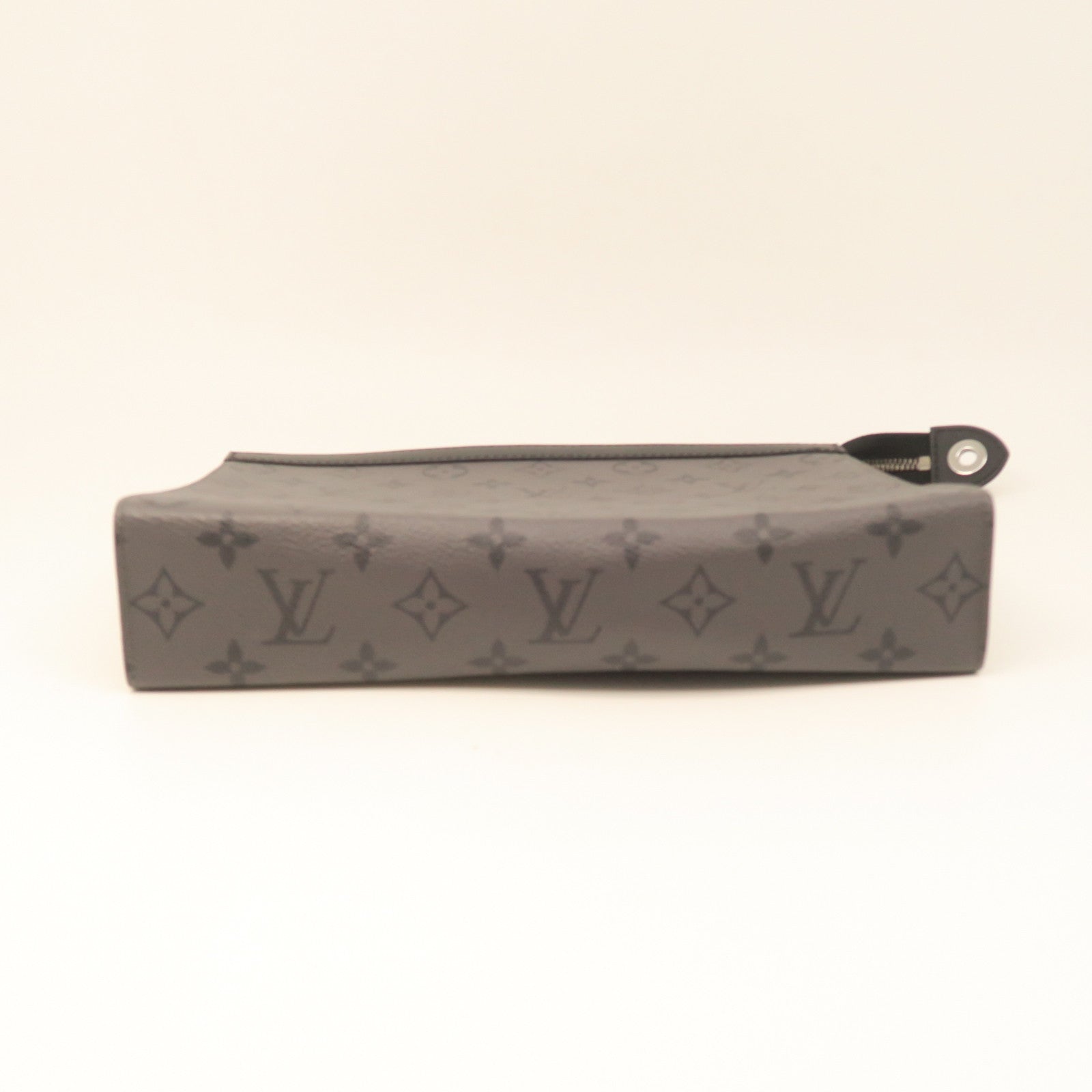 LOUIS VUITTON Monogram Pochette Voyage MM Silver Buckle Handbag Gray