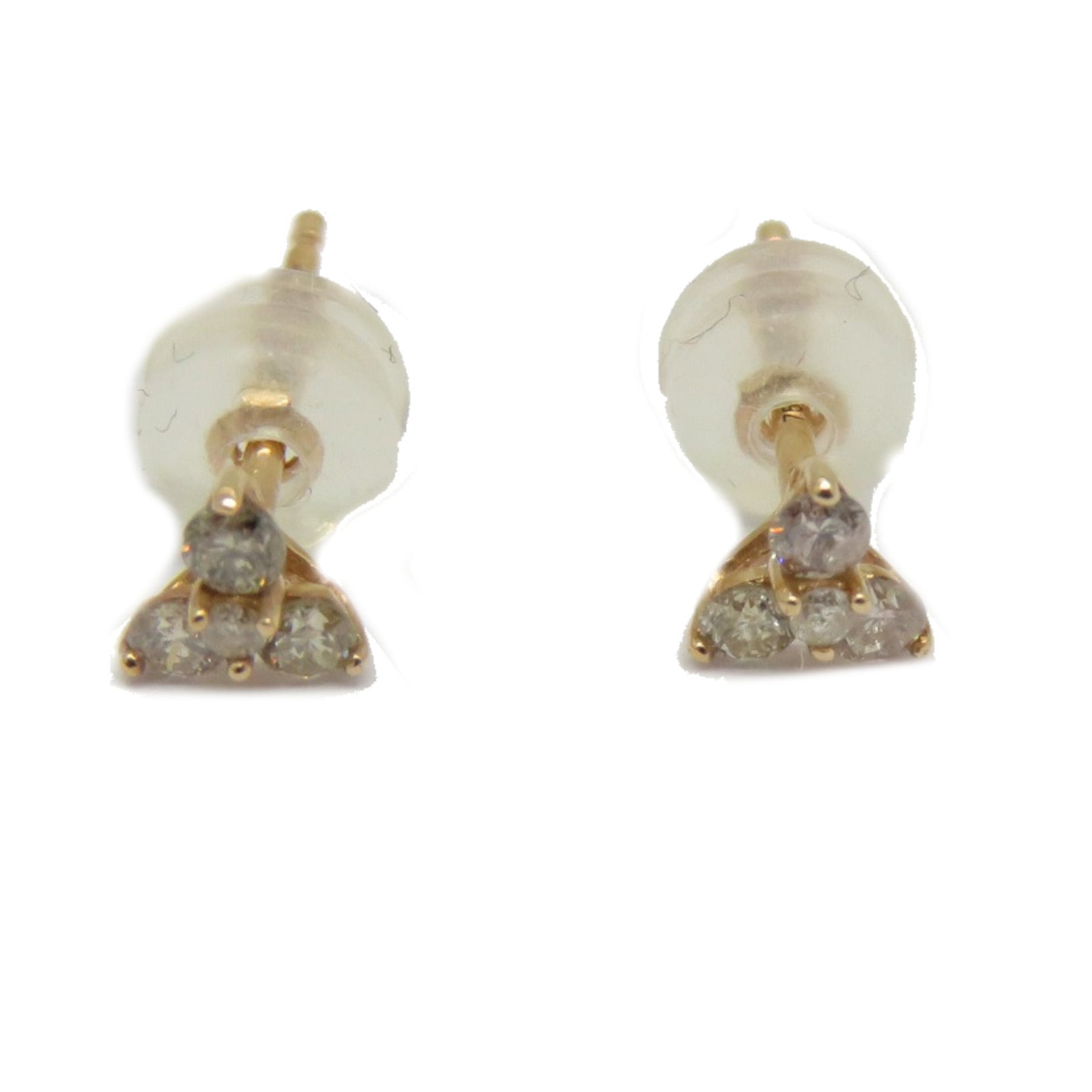 JEWELRY 18K玫瑰金Diamond Earrings 0.18ct鑽石耳環銀色/粉金色