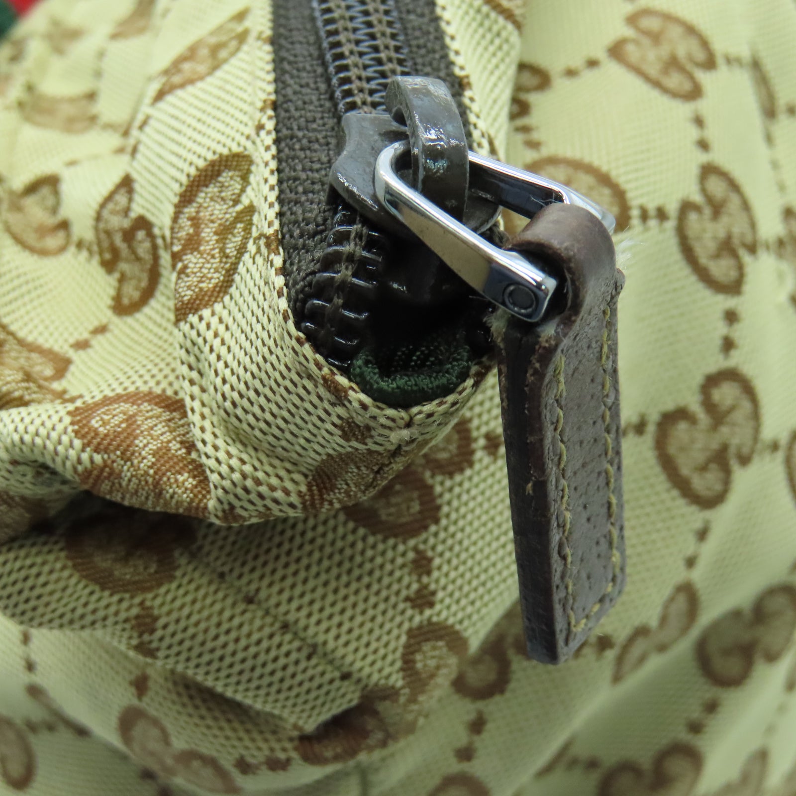 GUCCI 【激減優惠】帆布Tote Bag銀扣手挽袋棕色