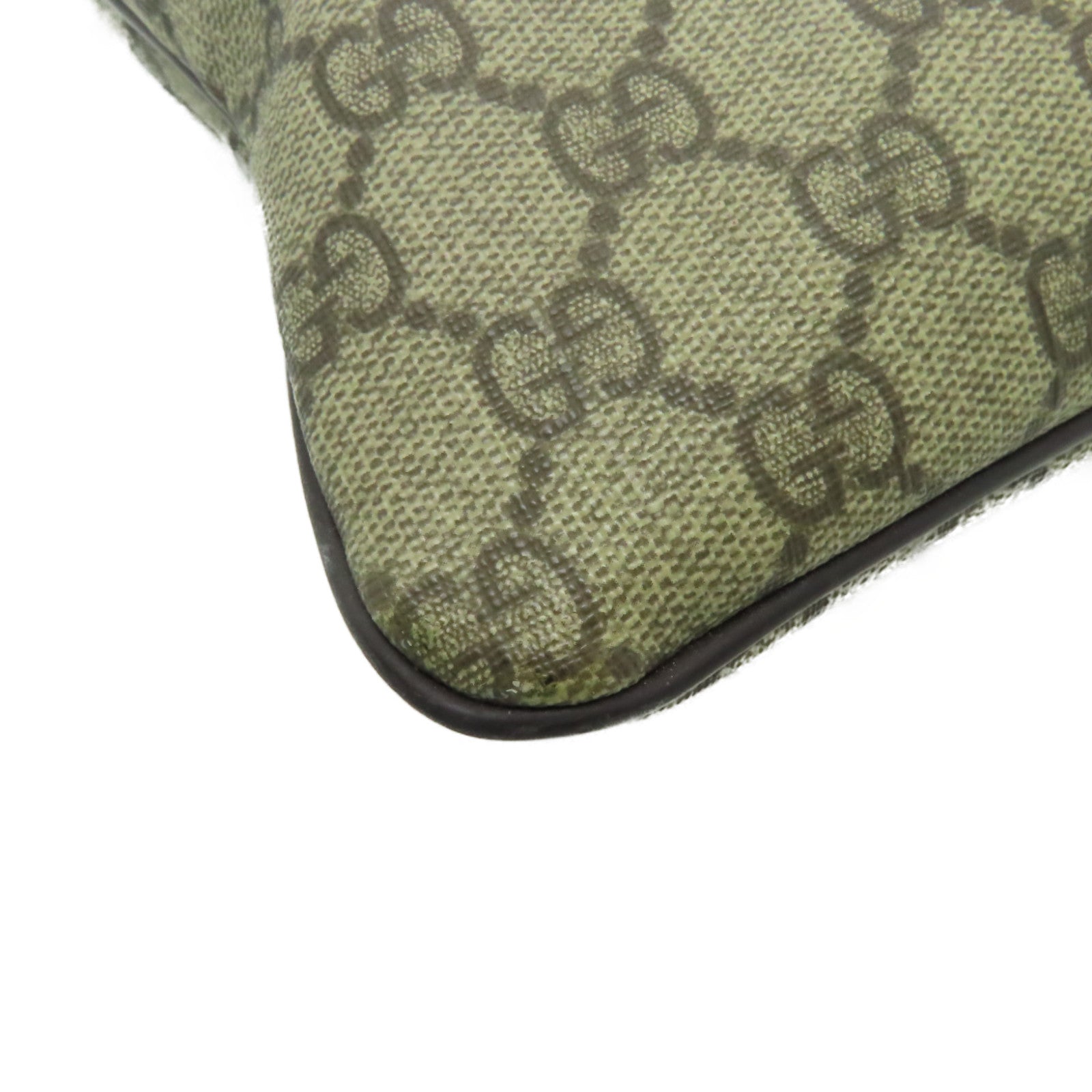 GUCCI 塗層帆布Shoulder Bag金扣肩背袋棕色