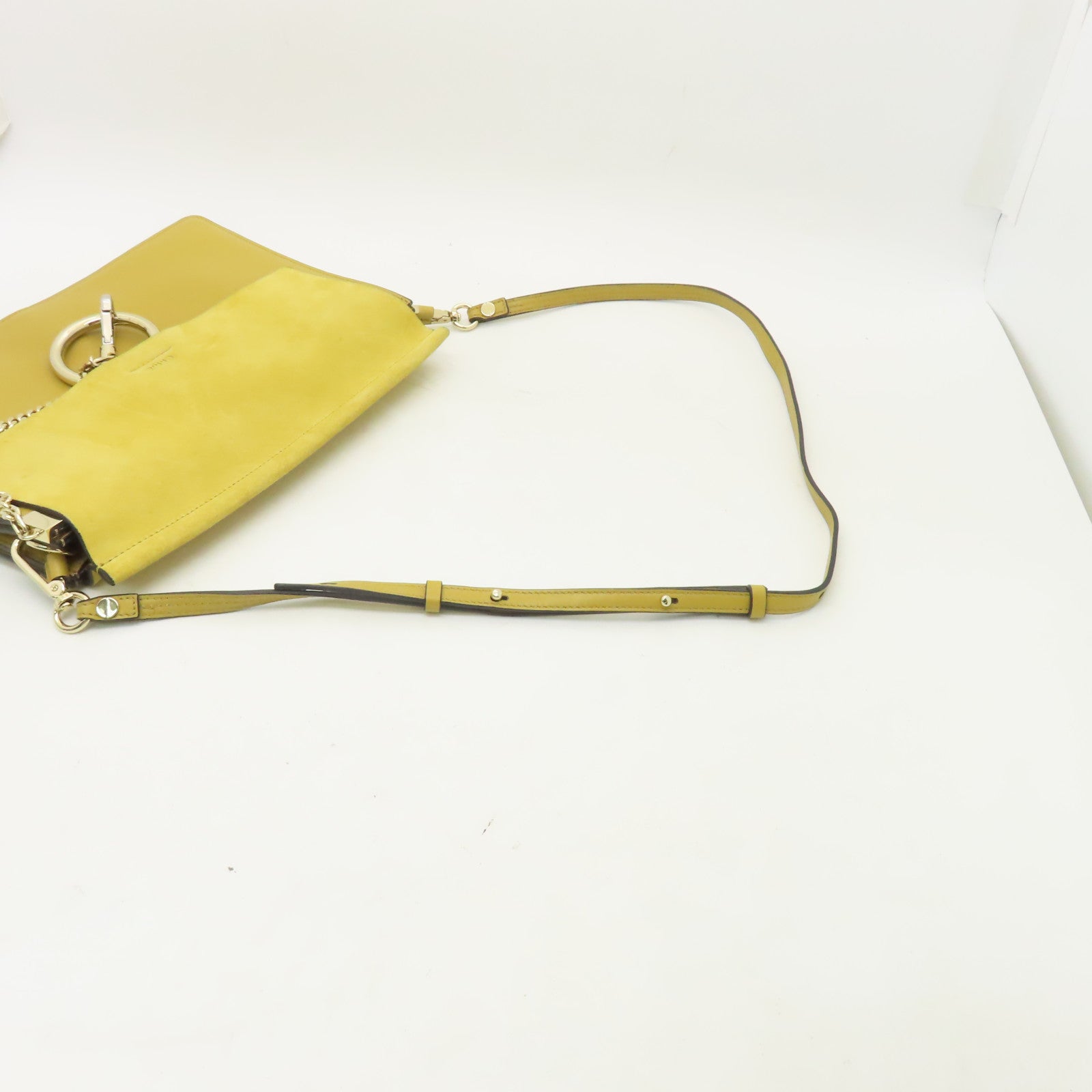 Chloe 牛皮皮革Shoulder Bag金扣肩背袋黃色