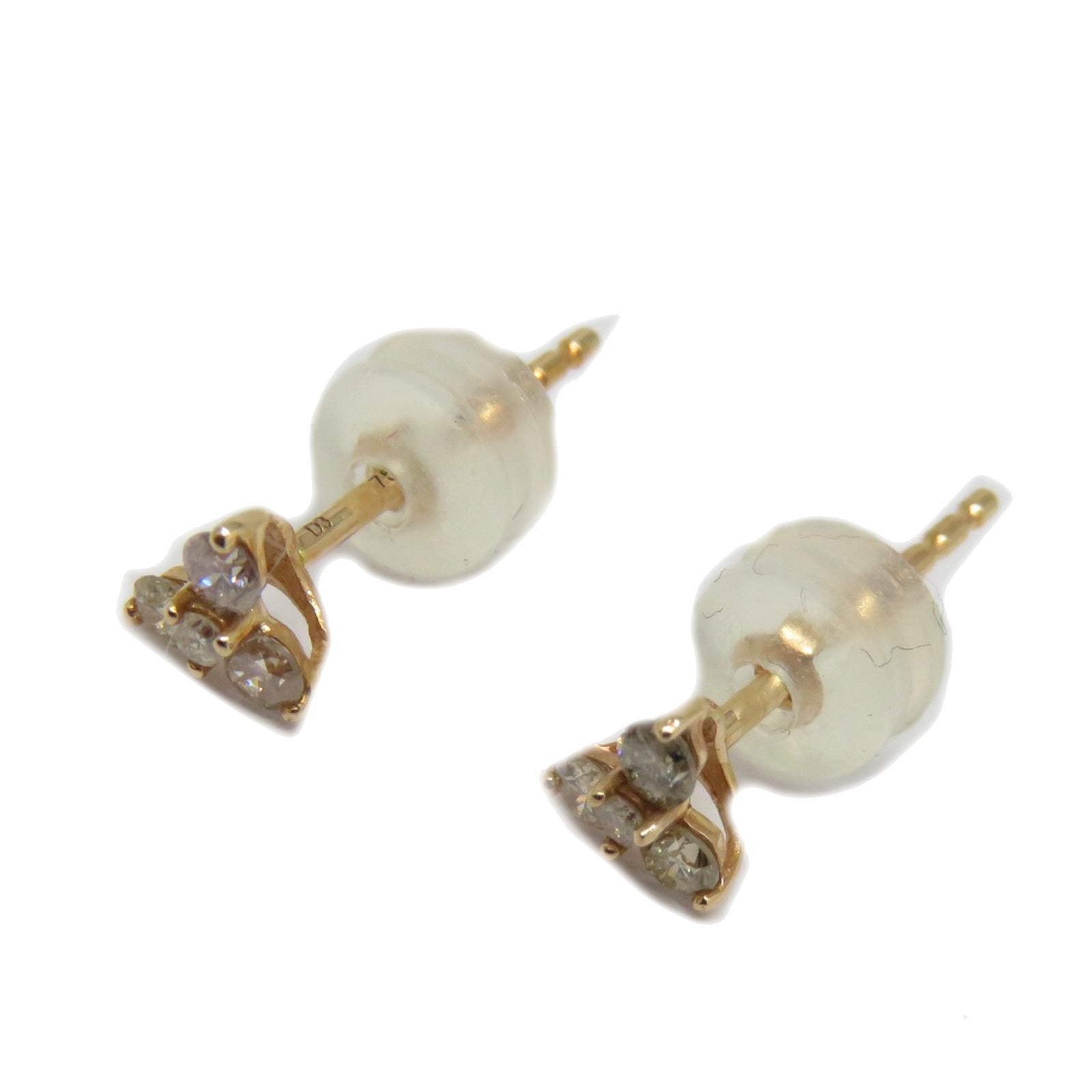 JEWELRY 18K玫瑰金Diamond Earrings 0.18ct鑽石耳環銀色/粉金色