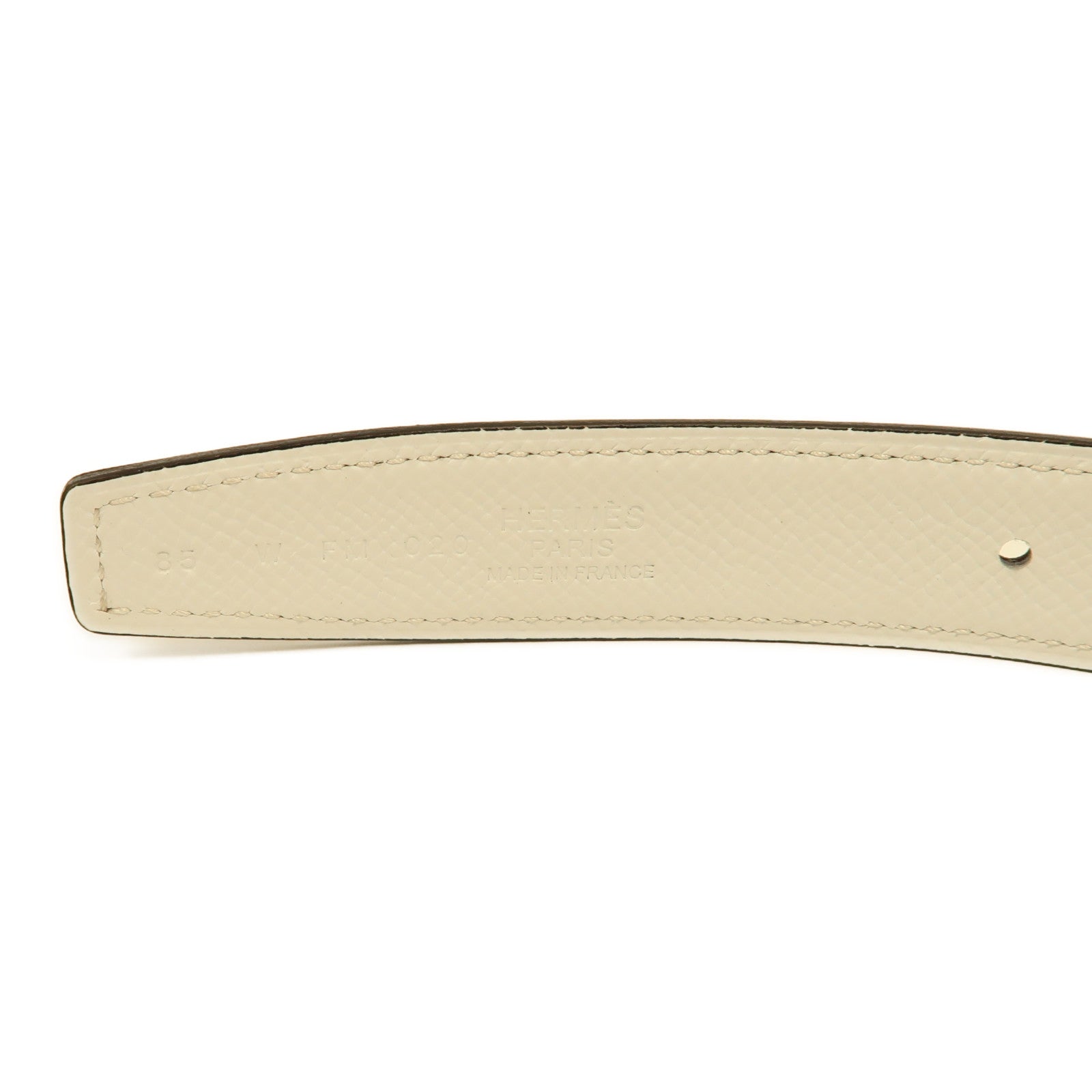HERMES Swift皮革/Epsom皮革H Buckle Belt 85cm銀扣皮帶大象灰色