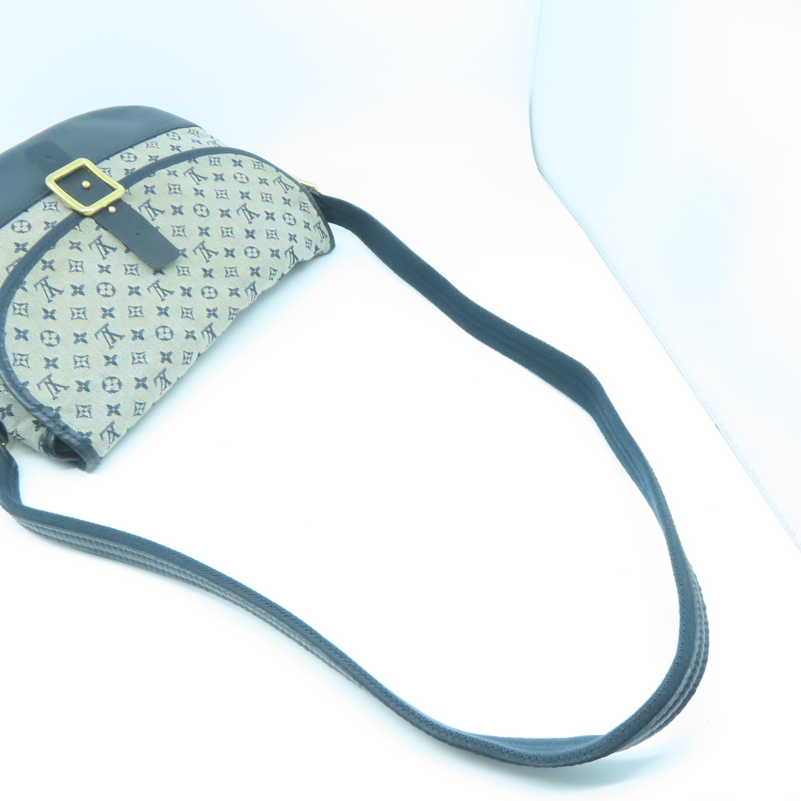 LOUIS VUITTON Monogram mini Berangere金扣肩背袋藍色/米色