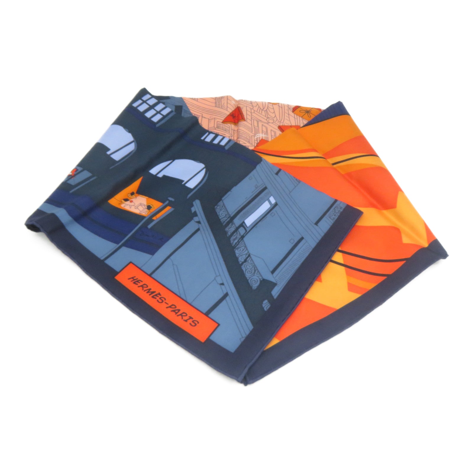 HERMES 絲質Scarf絲巾藍色