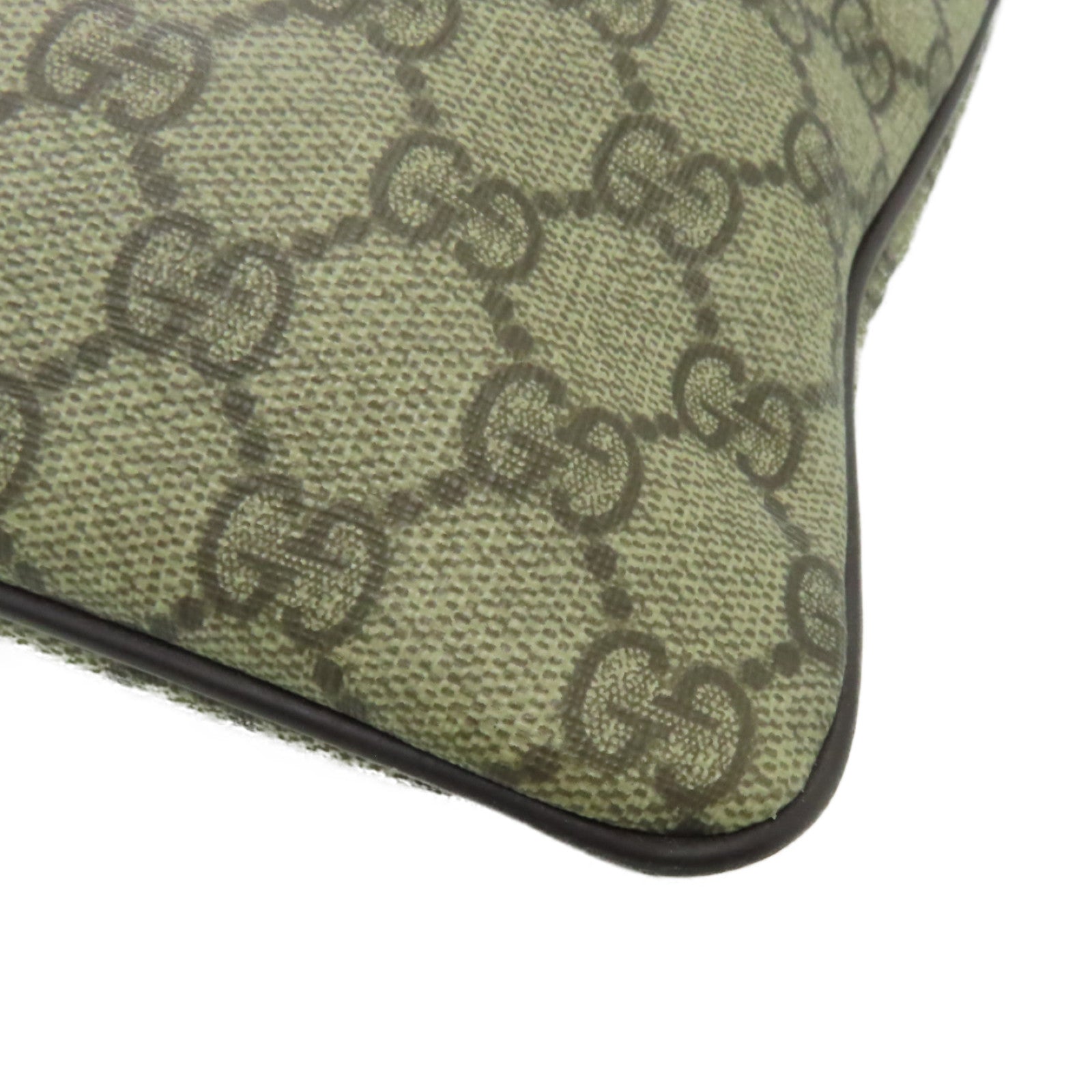 GUCCI 塗層帆布Shoulder Bag金扣肩背袋棕色