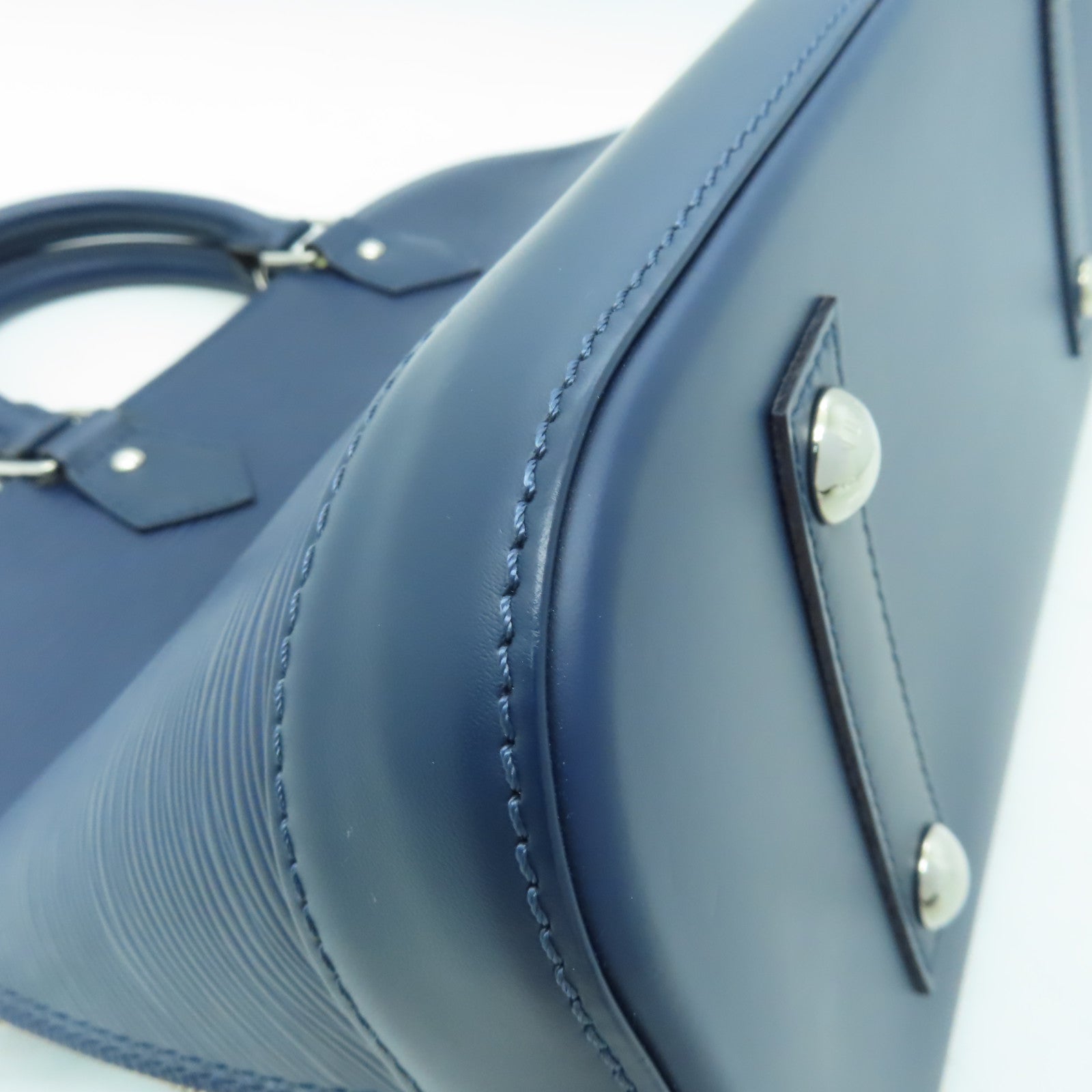 LOUIS VUITTON Epi Alma PM銀扣手挽肩背兩用袋藍色
