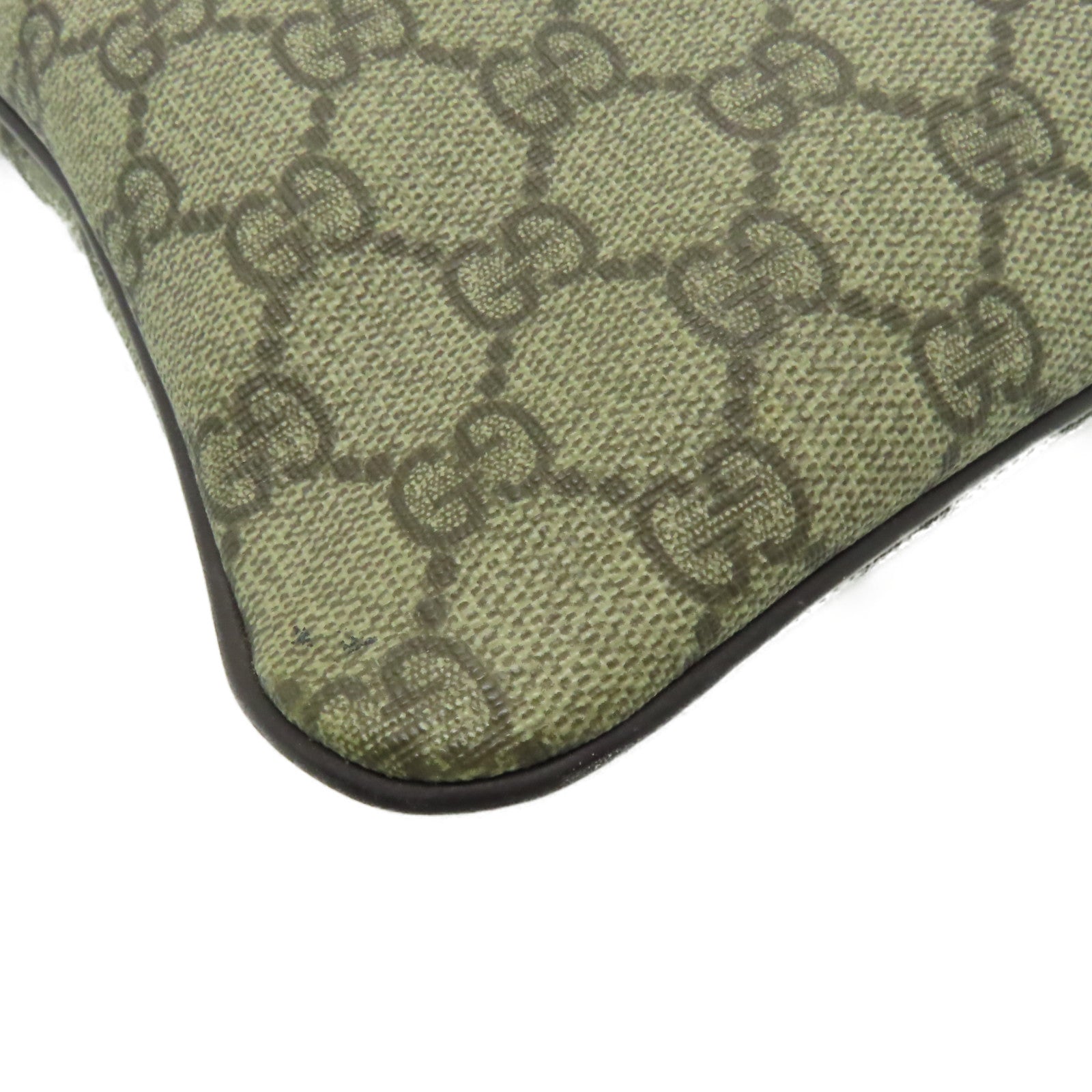 GUCCI 塗層帆布Shoulder Bag金扣肩背袋棕色