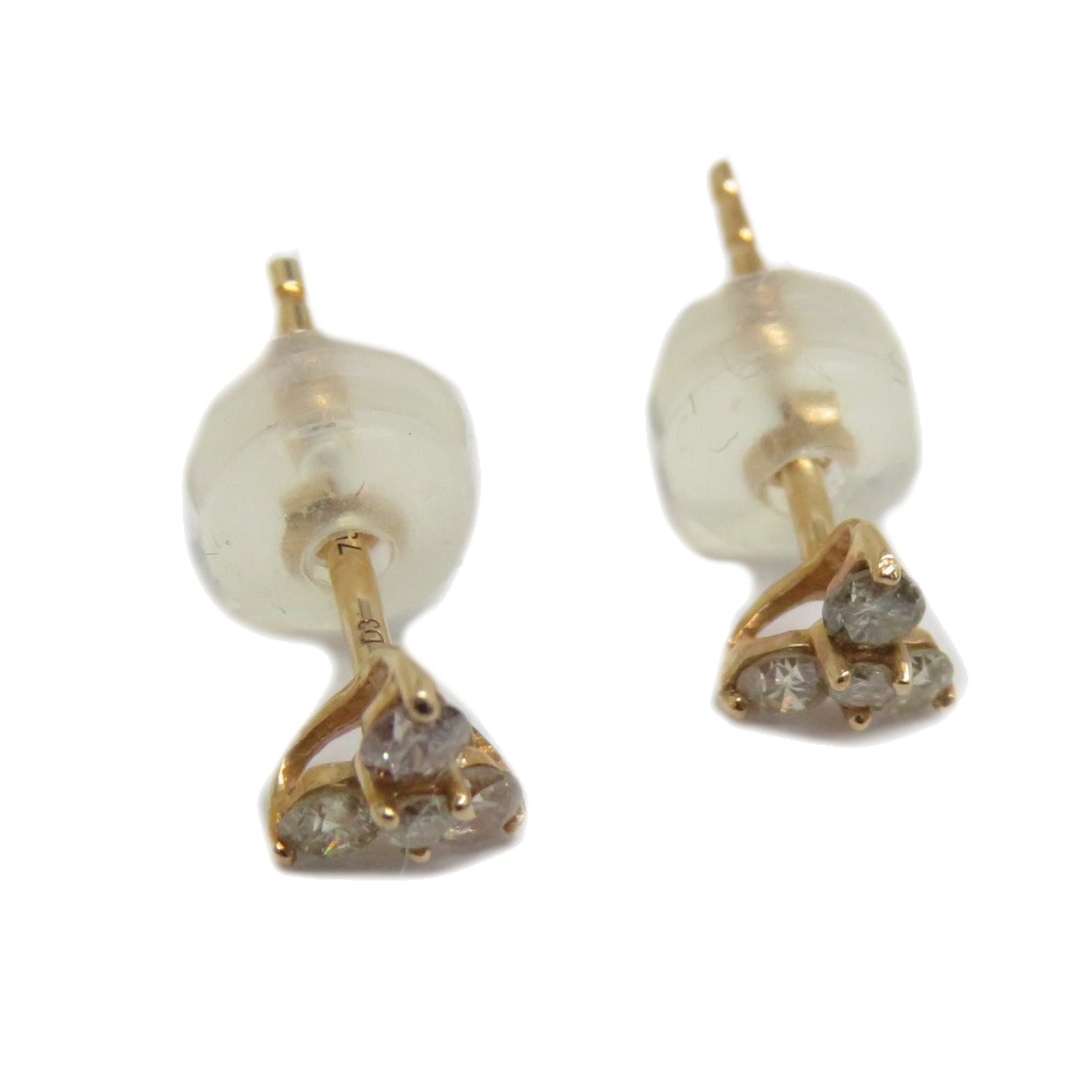 JEWELRY 18K玫瑰金Diamond Earrings 0.18ct鑽石耳環銀色/粉金色