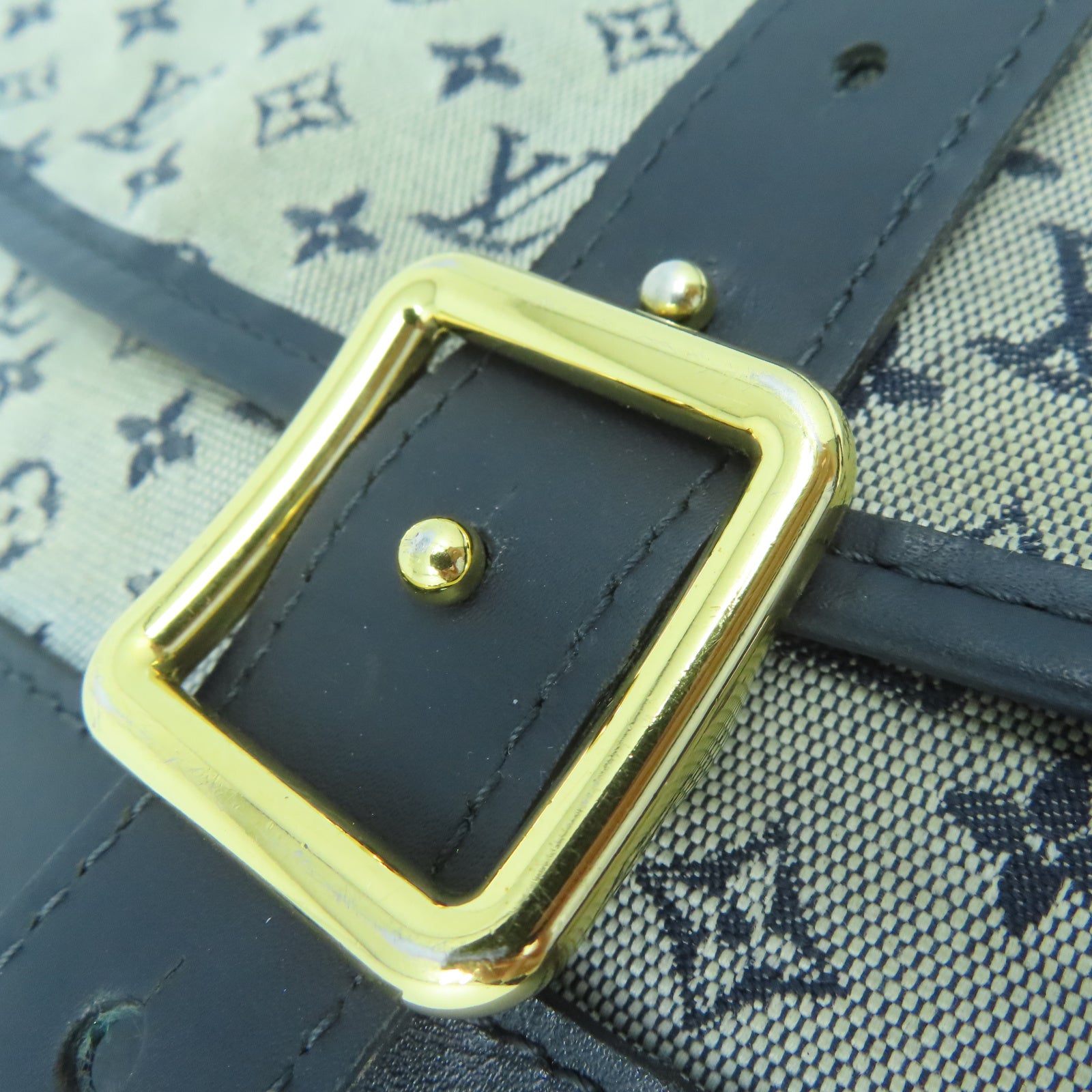 LOUIS VUITTON Monogram mini Berangere金扣肩背袋藍色/米色