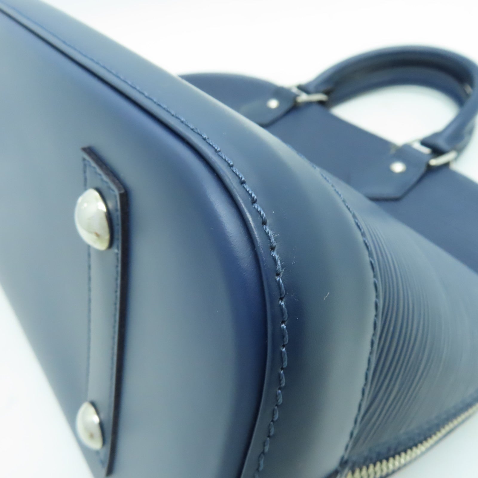 LOUIS VUITTON Epi Alma PM銀扣手挽肩背兩用袋藍色
