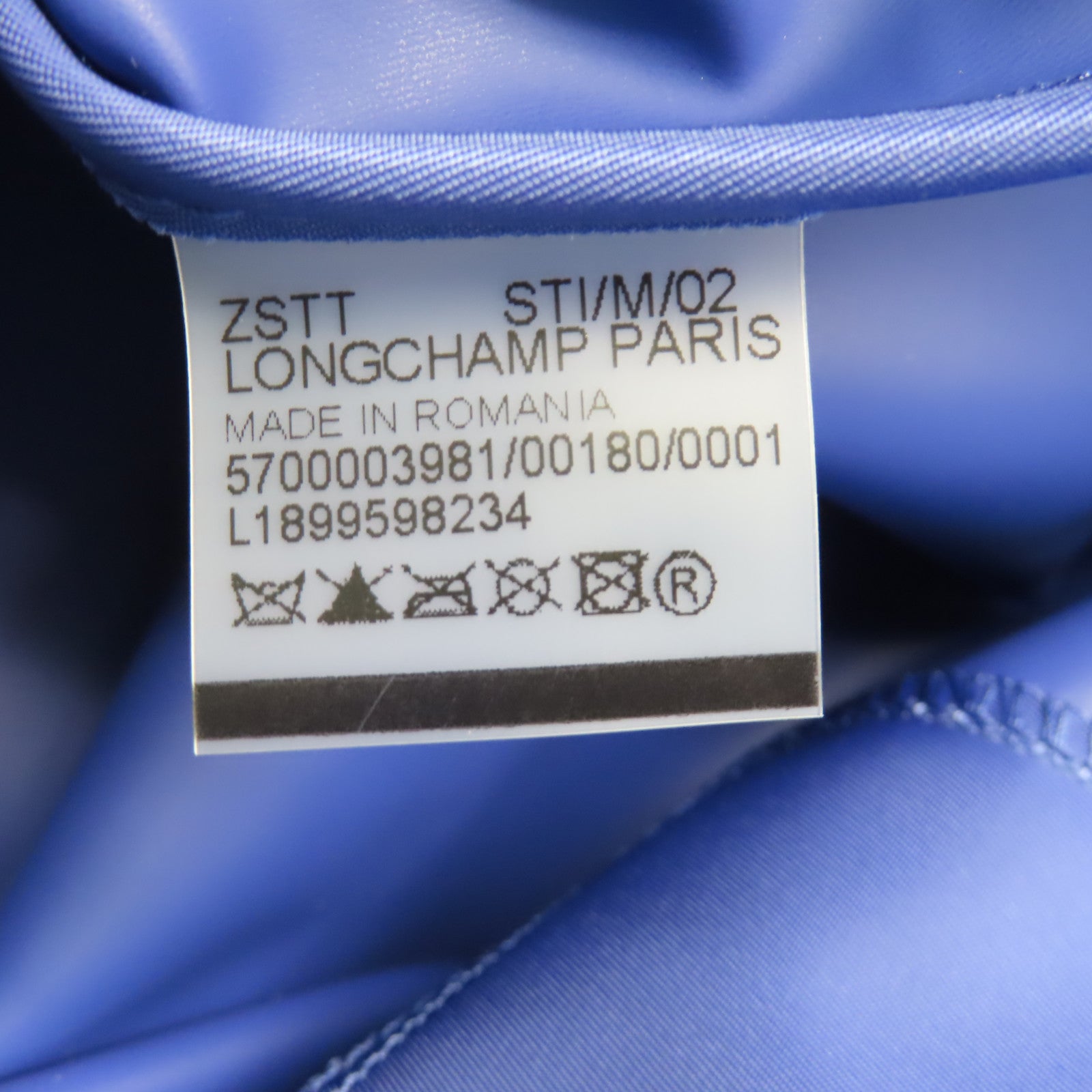 Longchamp 尼龍Hand Bag銀扣肩背袋藍色