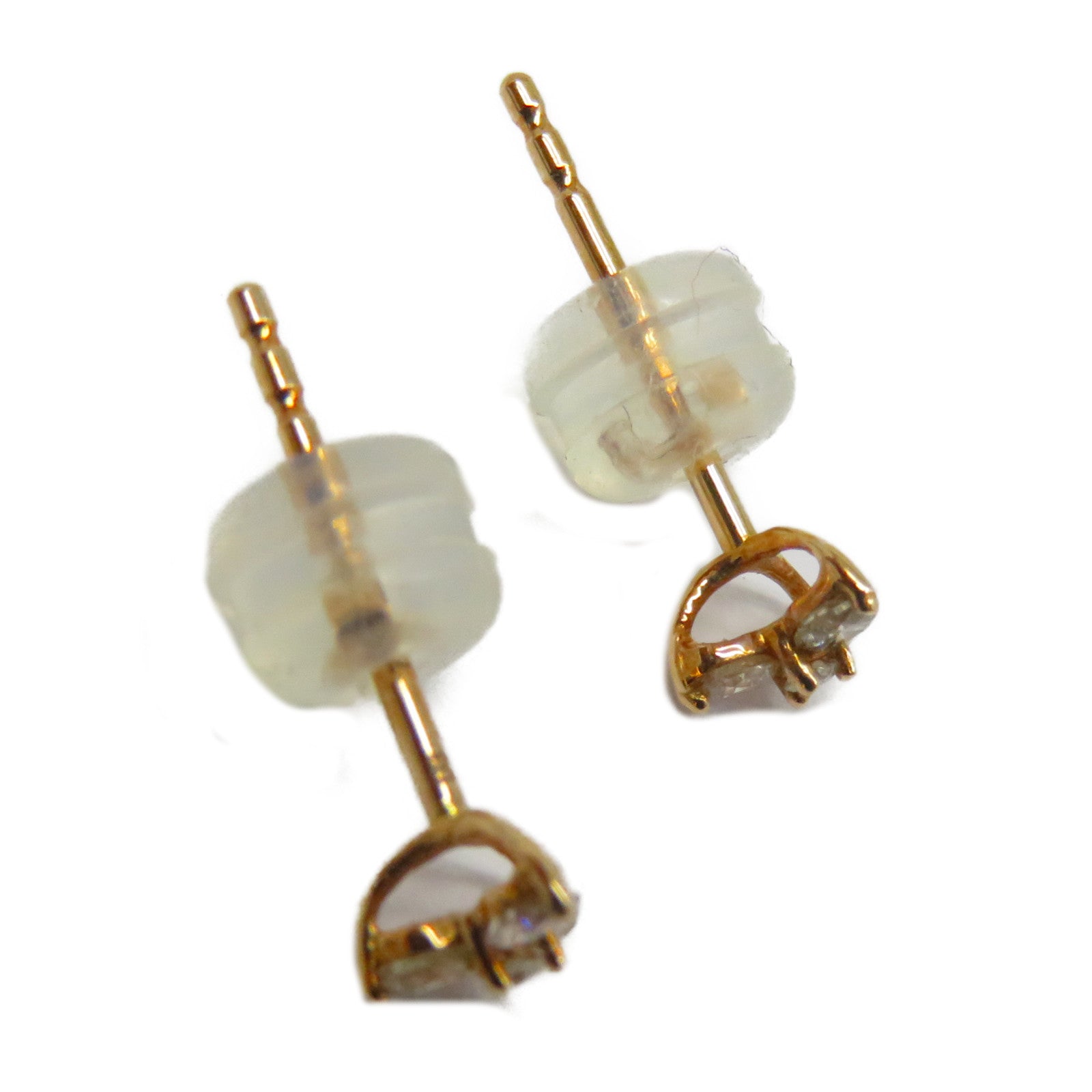JEWELRY 18K玫瑰金Diamond Earrings 0.18ct鑽石耳環銀色/粉金色
