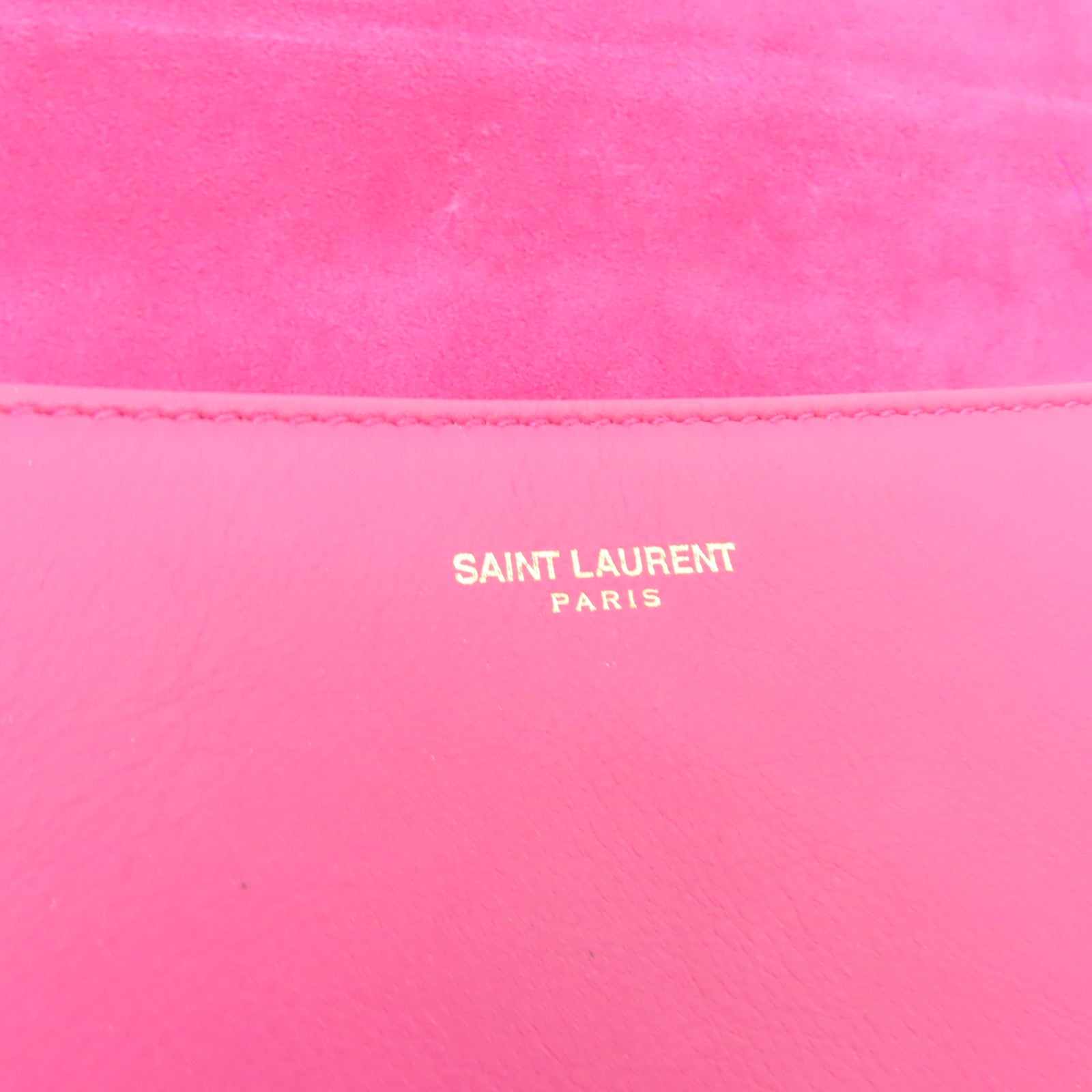SAINT LAURENT 牛皮皮革Classic Y金扣肩背袋粉紅色