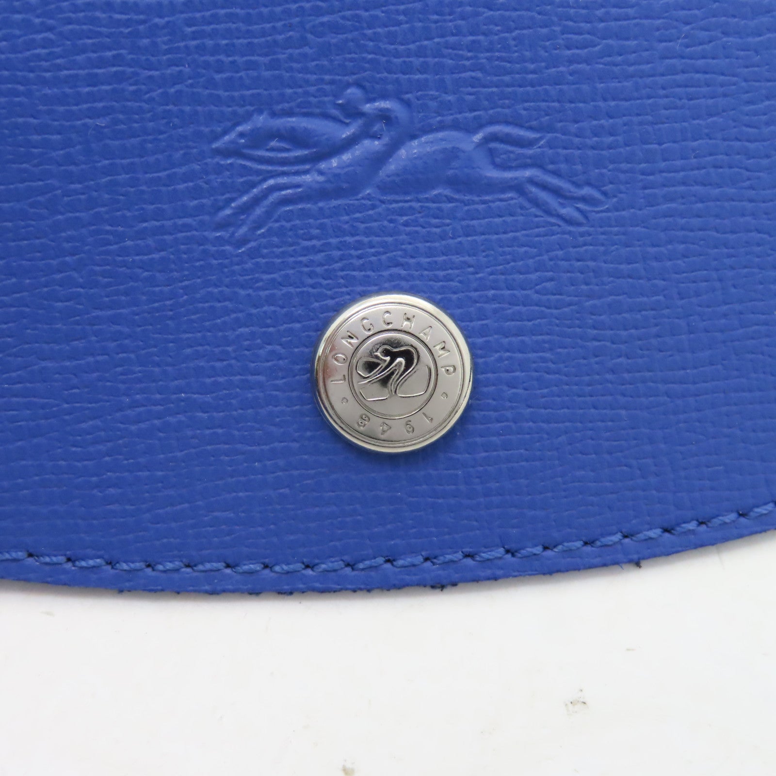 Longchamp 尼龍Hand Bag銀扣肩背袋藍色