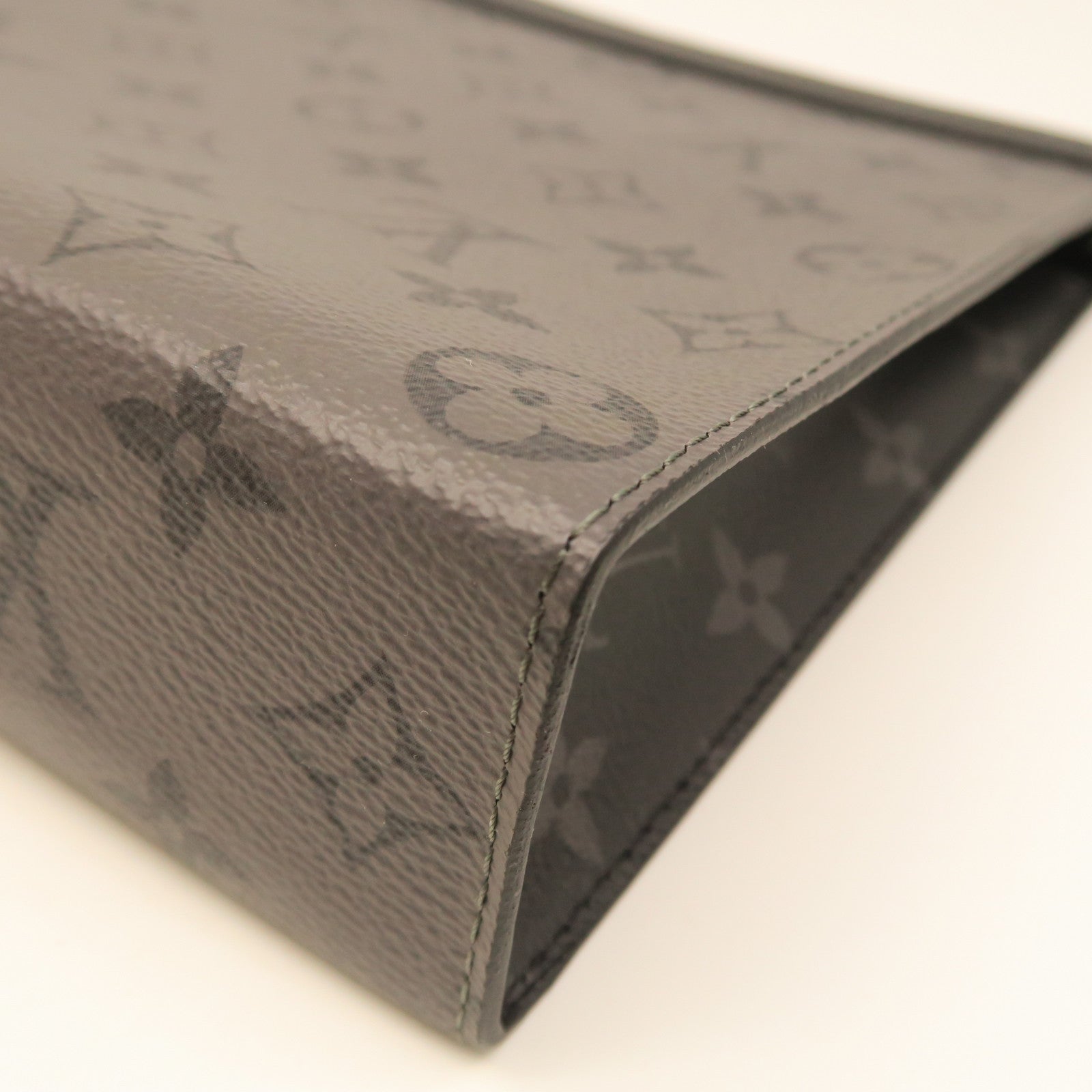 LOUIS VUITTON Monogram Pochette Voyage MM Silver Buckle Handbag Gray