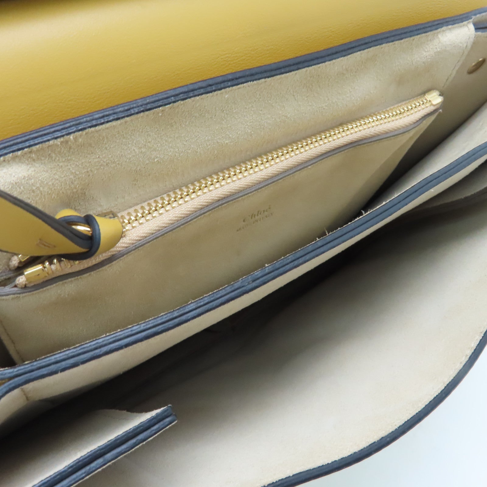 Chloe 牛皮皮革Shoulder Bag金扣肩背袋黃色