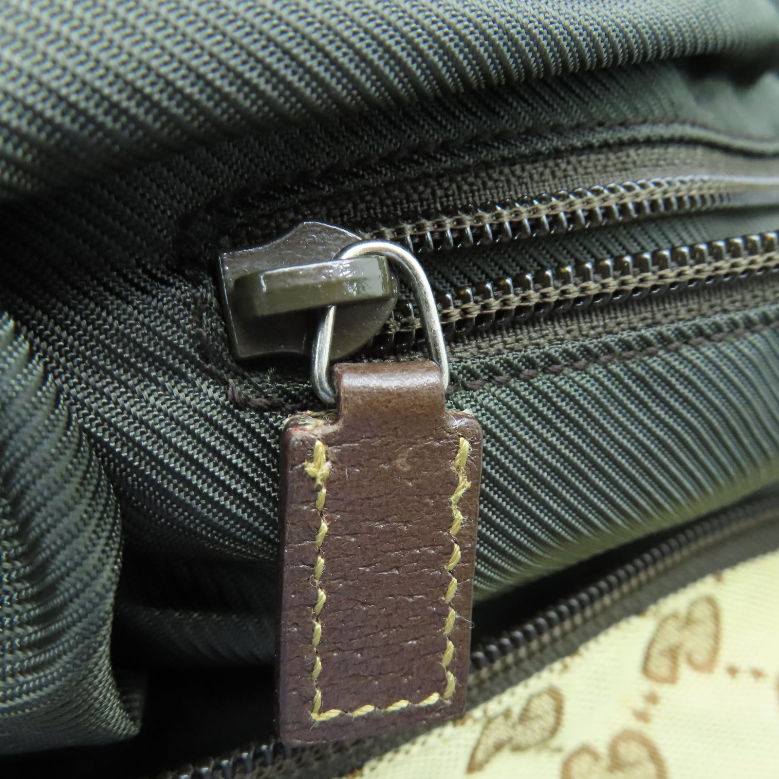 GUCCI 【激減優惠】帆布Tote Bag銀扣手挽袋棕色