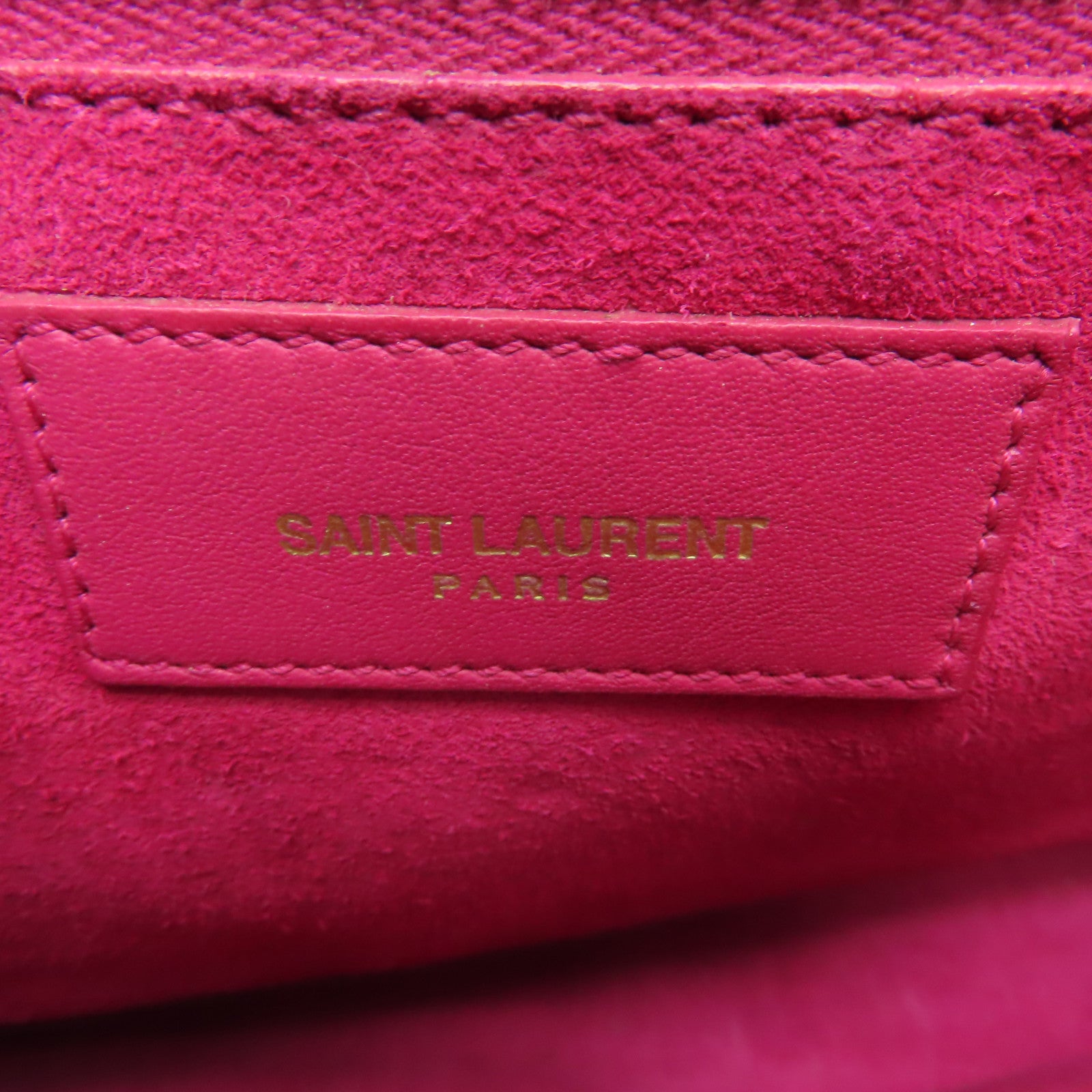 SAINT LAURENT 牛皮皮革Classic Y金扣肩背袋粉紅色