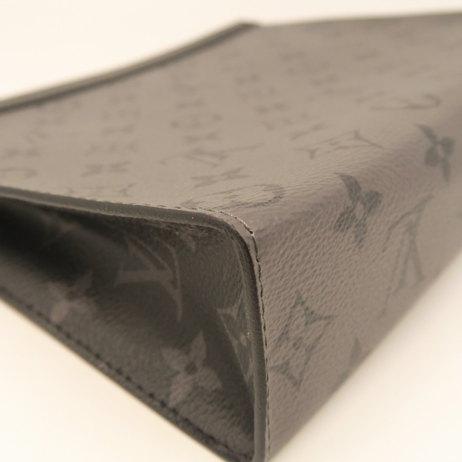 LOUIS VUITTON Monogram Pochette Voyage MM Silver Buckle Handbag Gray