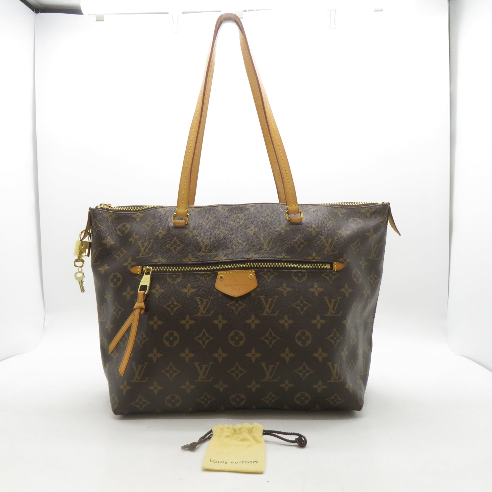 LOUIS VUITTON Monogram Iema MM金扣肩背袋啡色