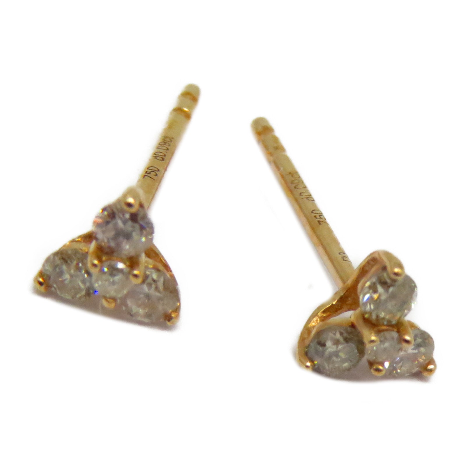 JEWELRY 18K玫瑰金Diamond Earrings 0.18ct鑽石耳環銀色/粉金色