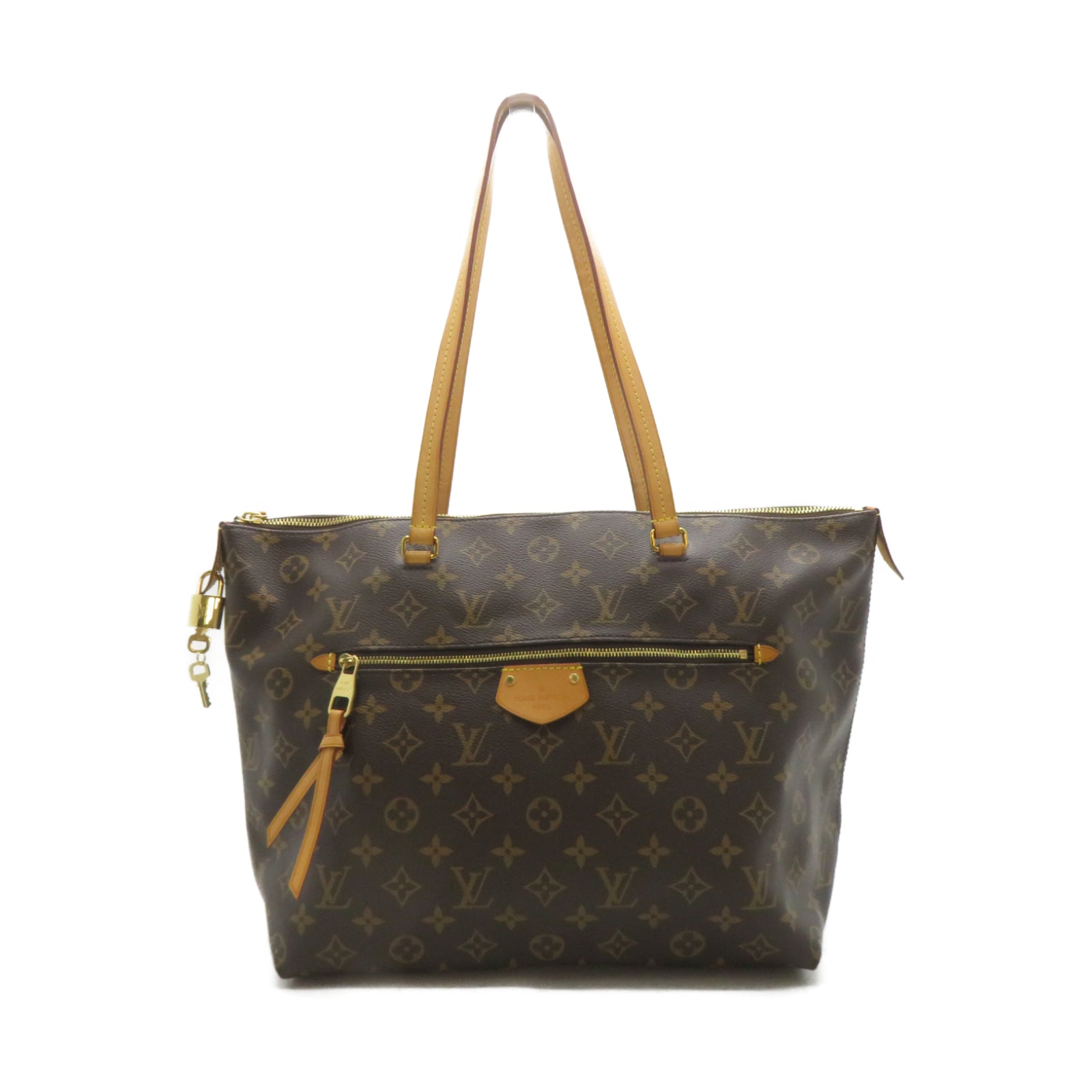 LOUIS VUITTON Monogram Iema MM金扣肩背袋啡色