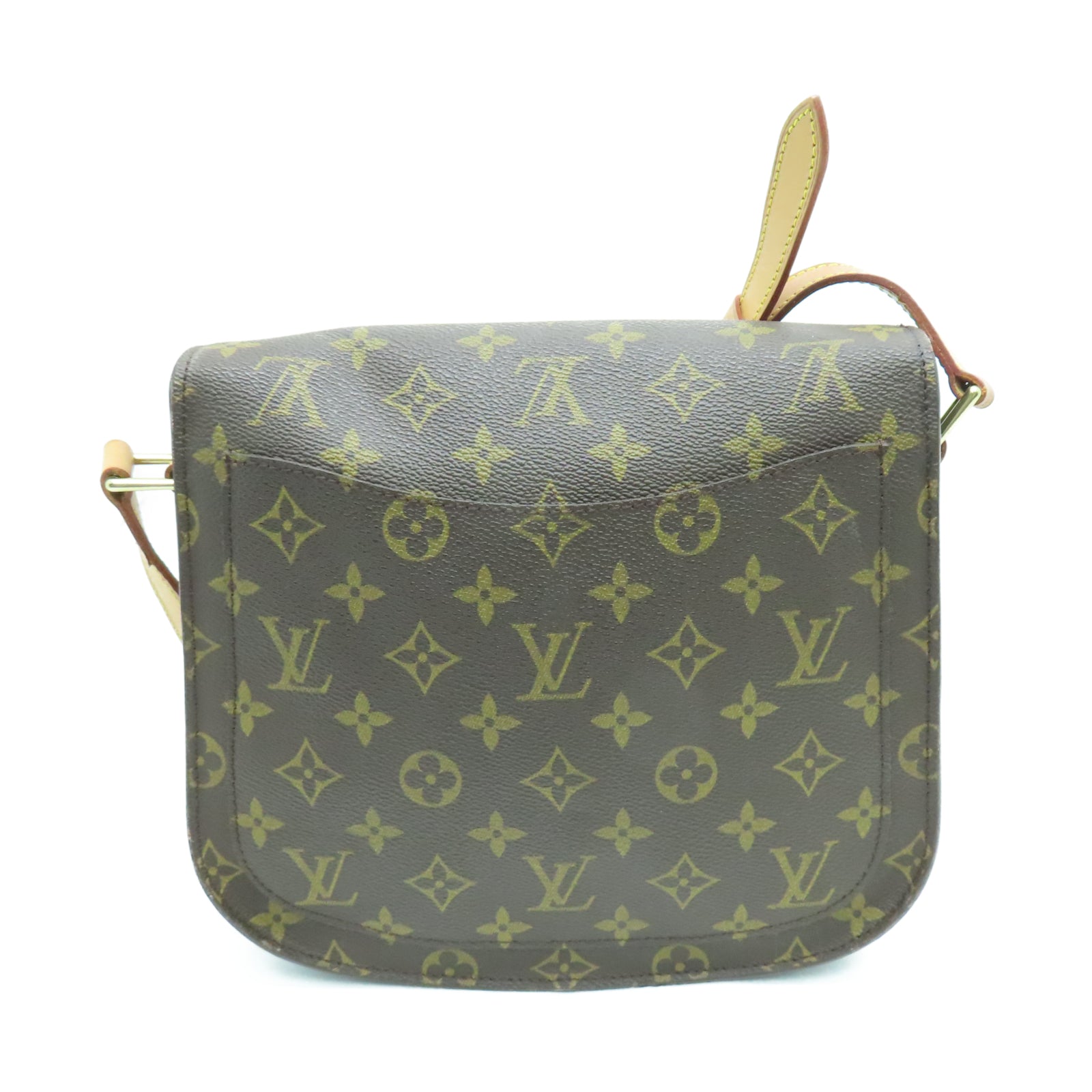 LOUIS VUITTON Monogram Saint Cloud Gold Buckle Shoulder Bag Brown